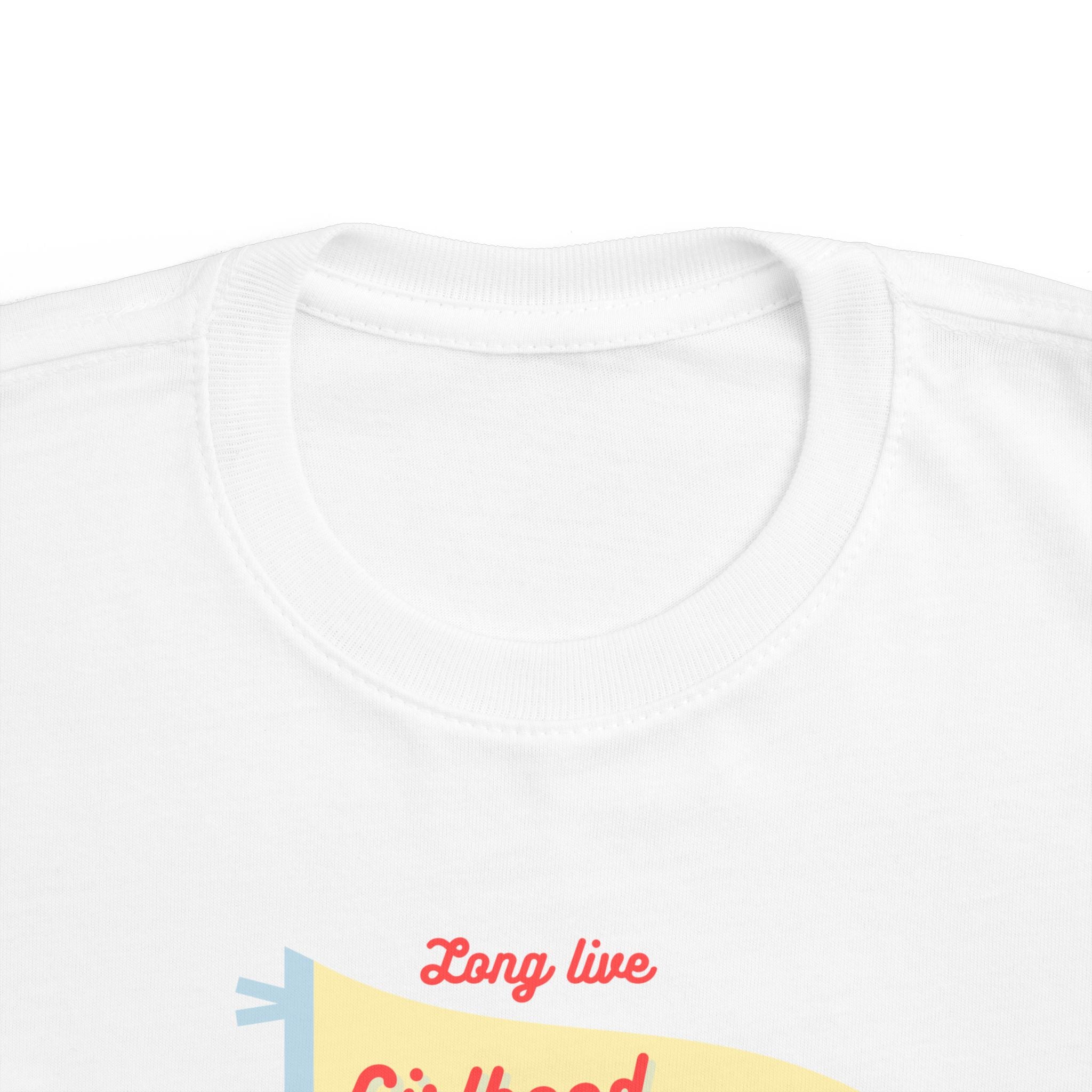 Toddler Tee "Girlhood" Pennant — Cute Retro Kids Shirt