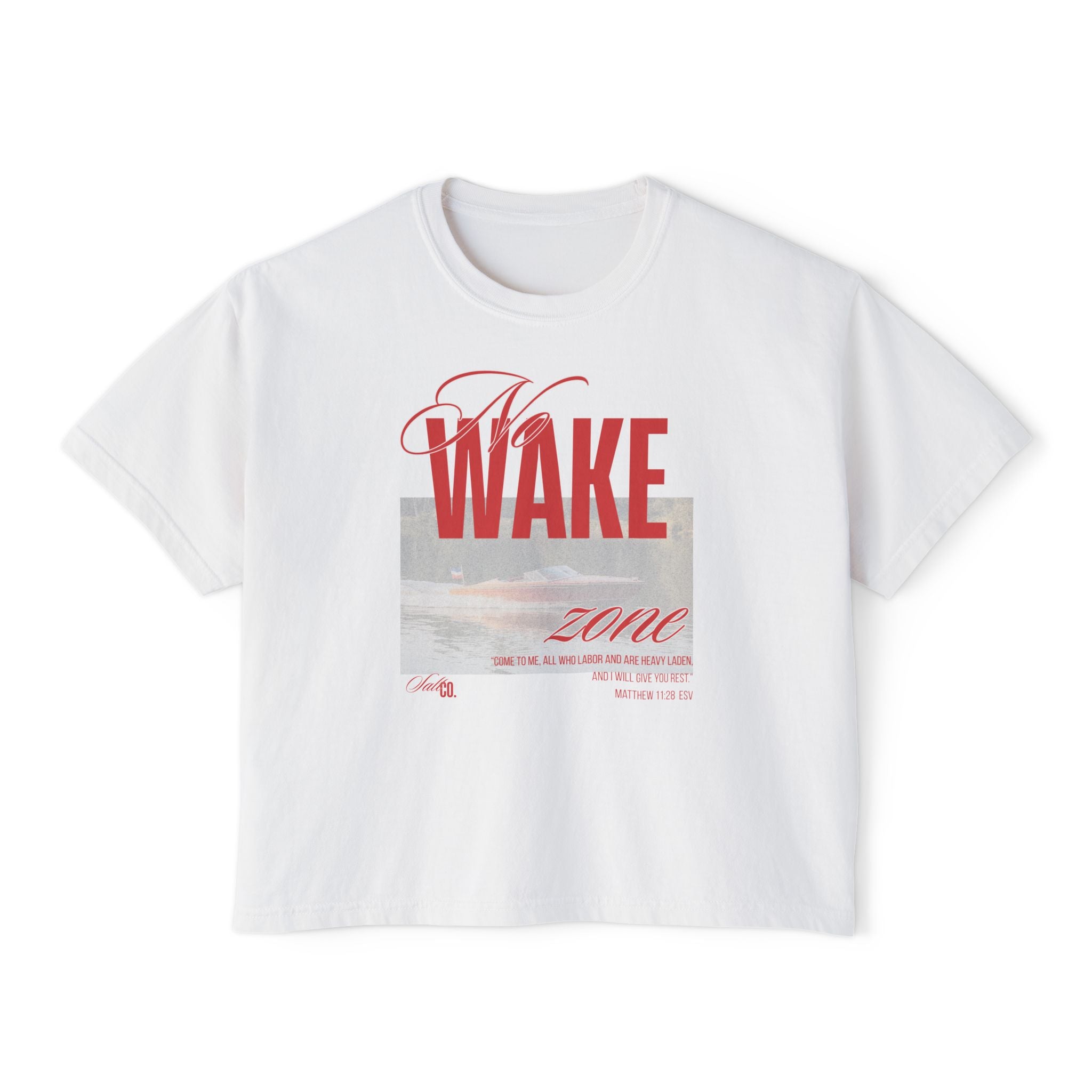 Wake Zone Women's Boxy Tee — Vintage Surf Graphic T-Shirt