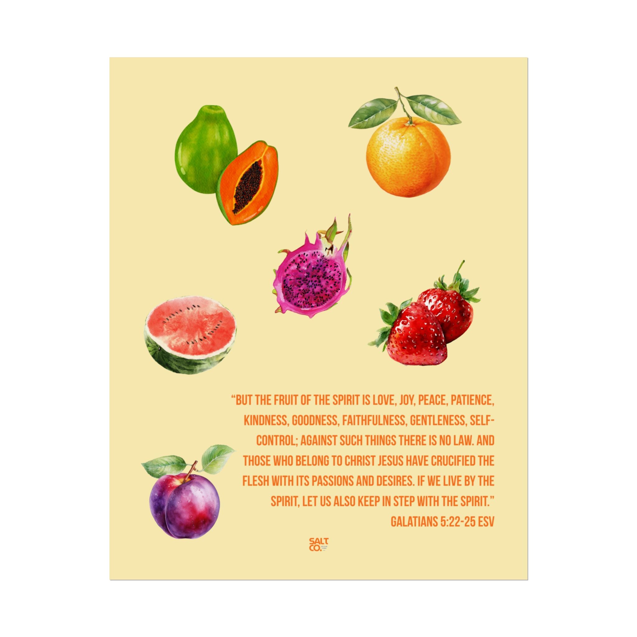 Fruit of the Spirit Poster — Galatians 5:22-23 Inspirational Wall Art