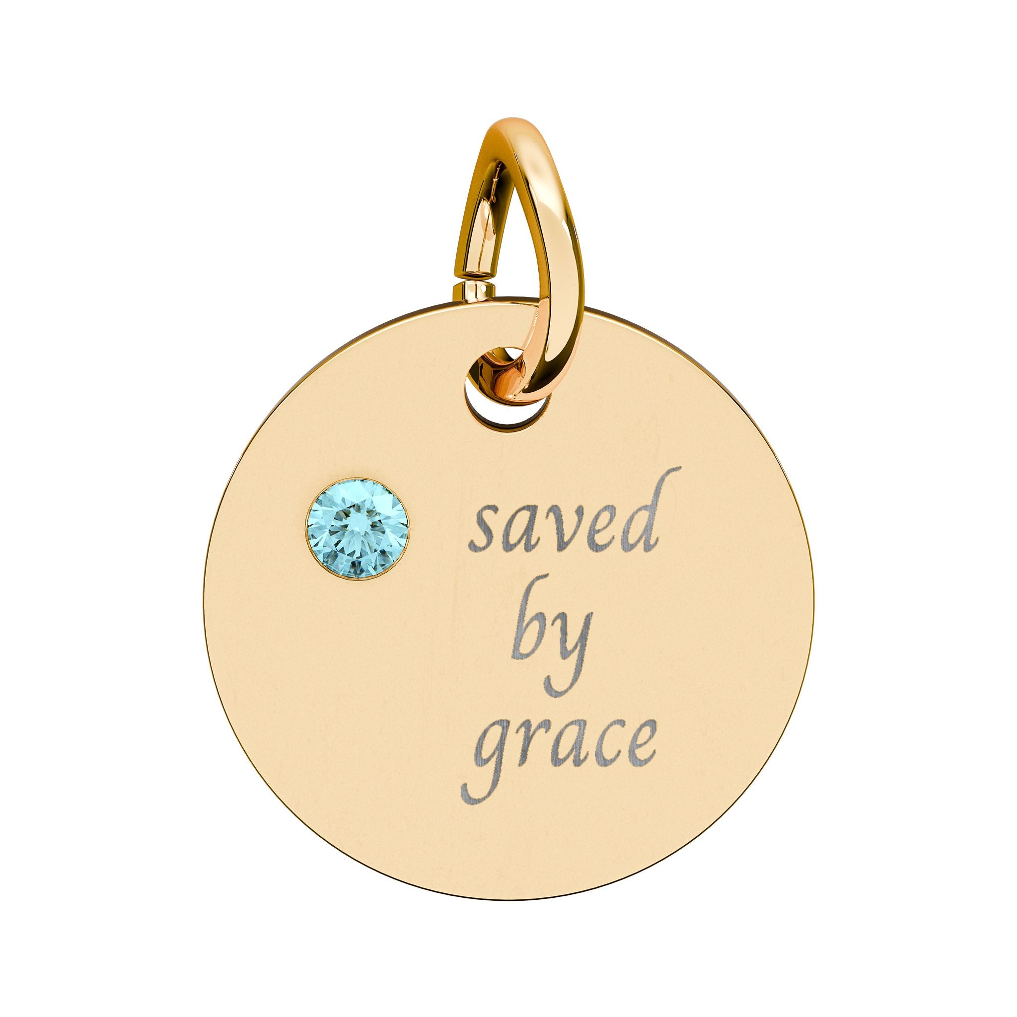 Birthstone — "saved by grace" Pendant