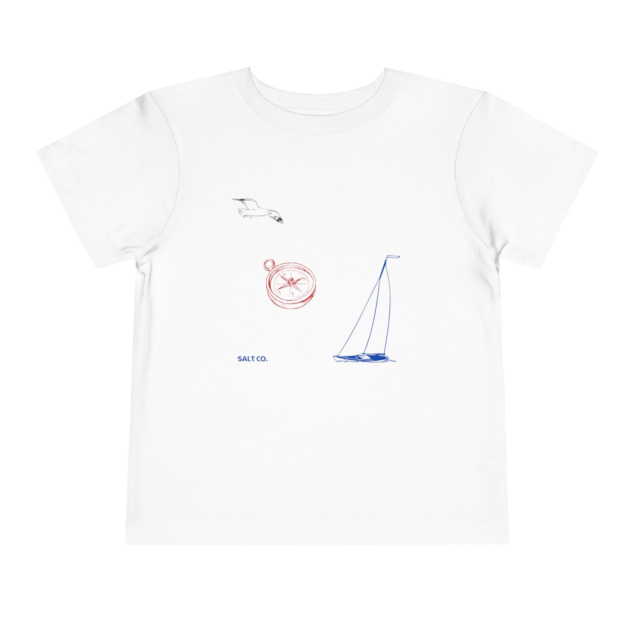Toddler Tee — Nautical Sailboat & Compass Graphic (“Sail To.”)