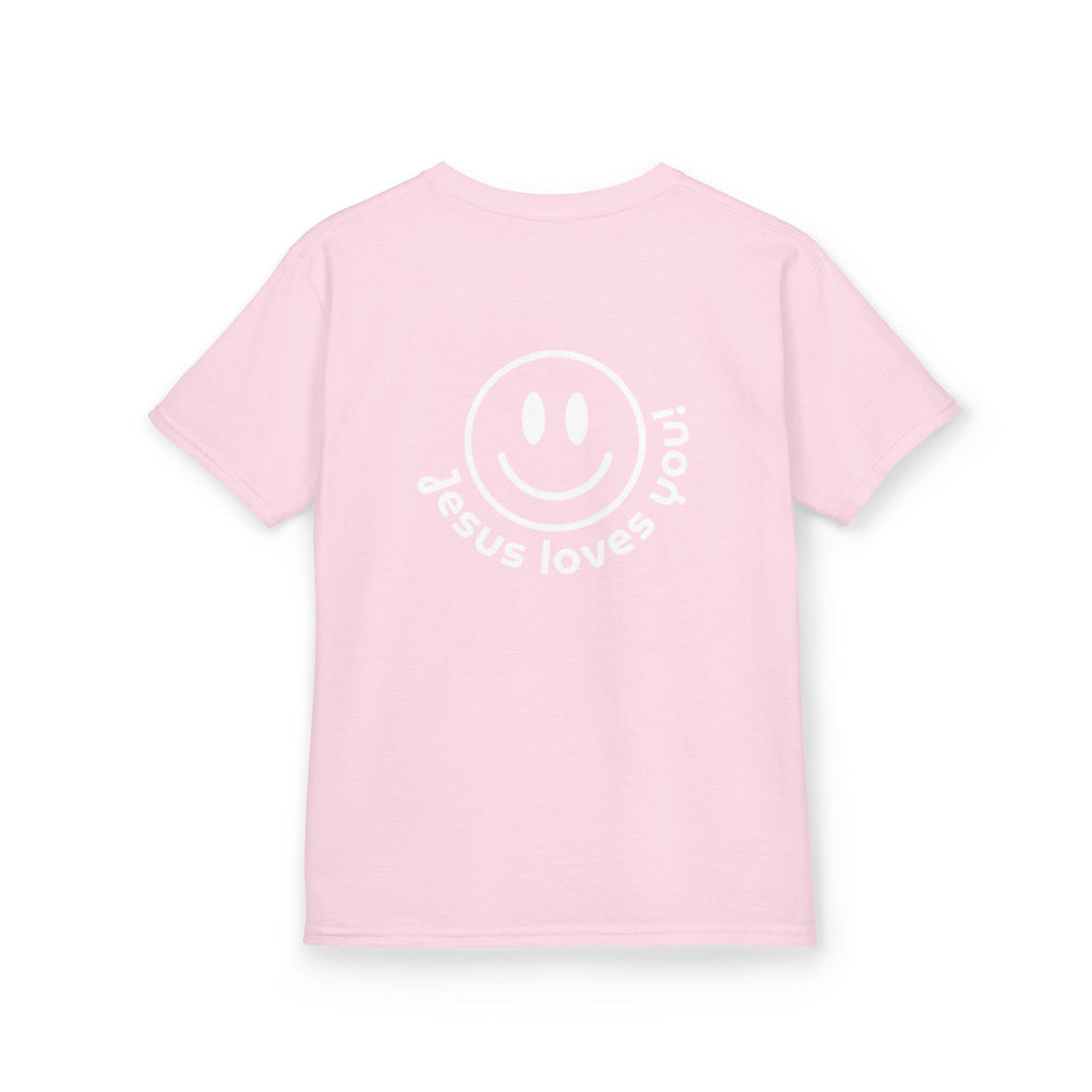 Kids T‑Shirt — "Jesus Loves You" Smiley Tee (Salt Co.)