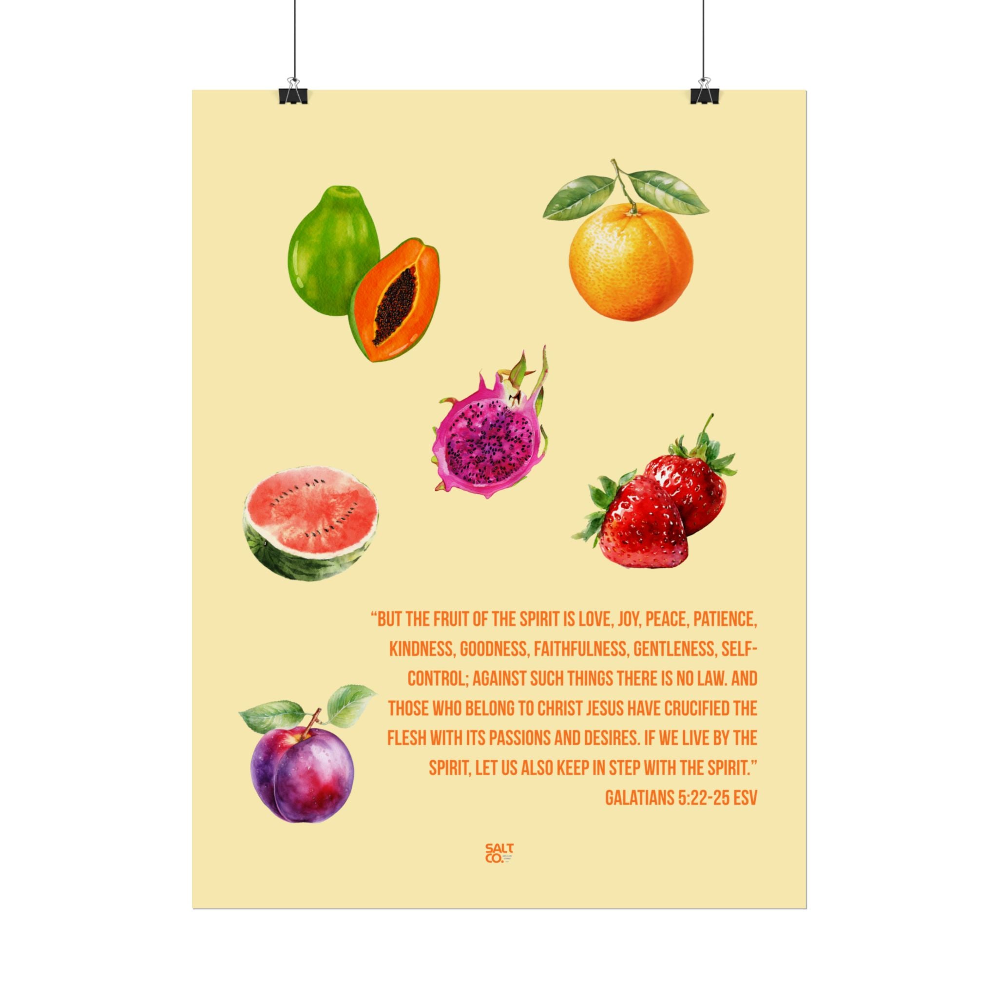 Fruit of the Spirit Poster — Galatians 5:22-23 Inspirational Wall Art