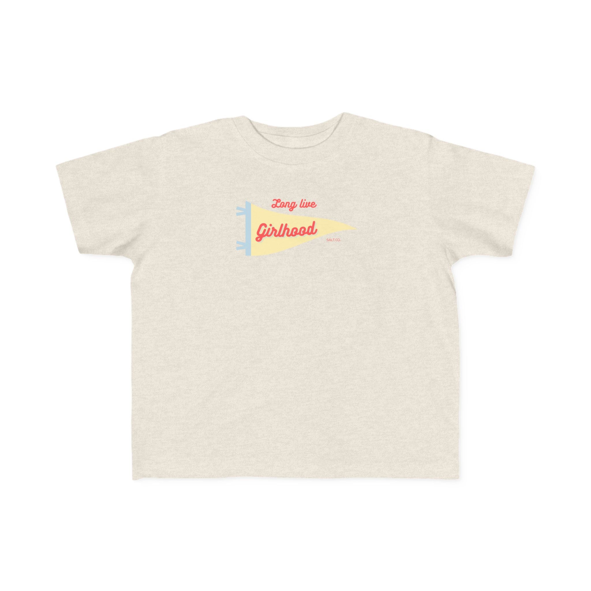 Toddler Tee "Girlhood" Pennant — Cute Retro Kids Shirt