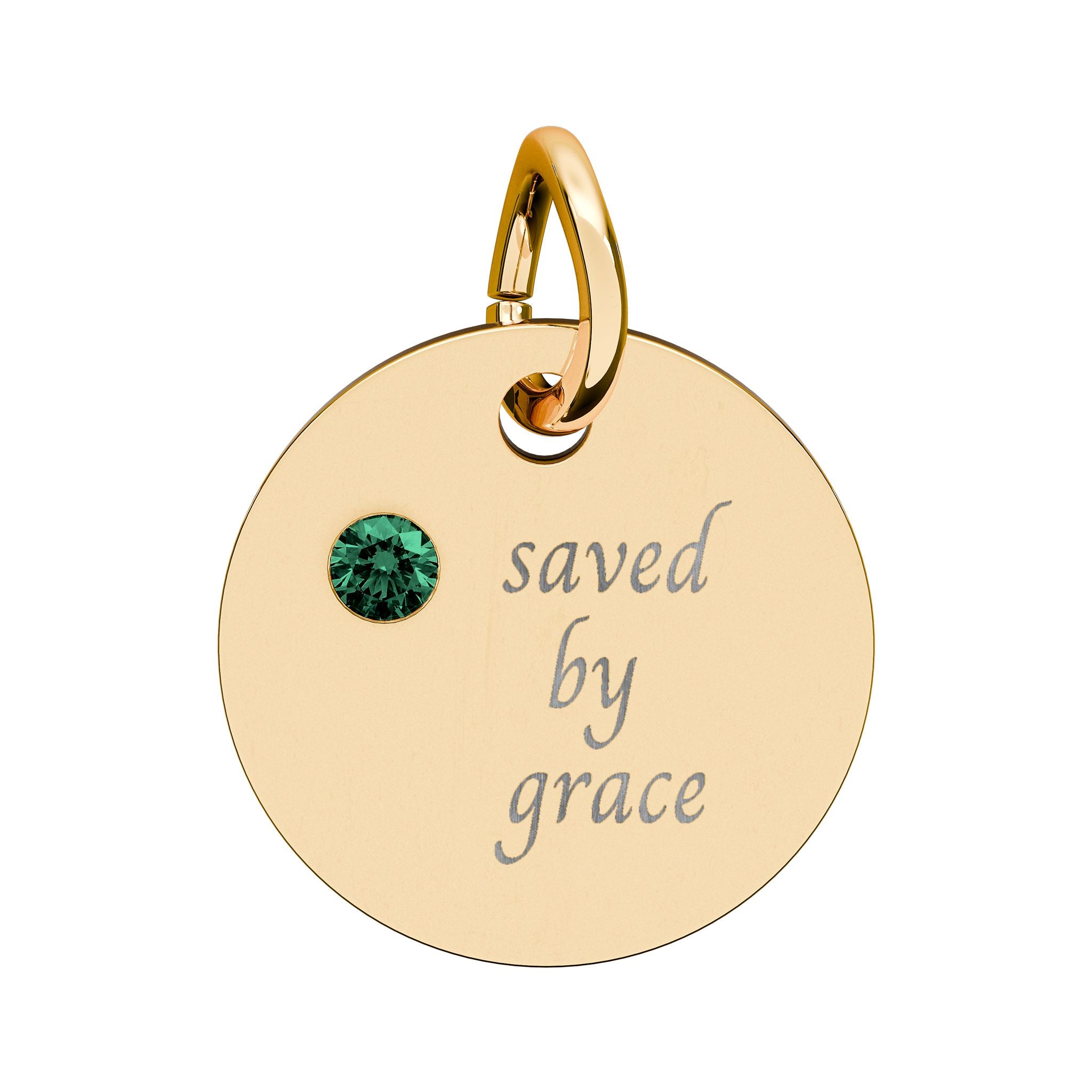 Birthstone — "saved by grace" Pendant