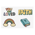 Kids Sticker Pack— You Are Loved, Rainbow & Bible Stickers