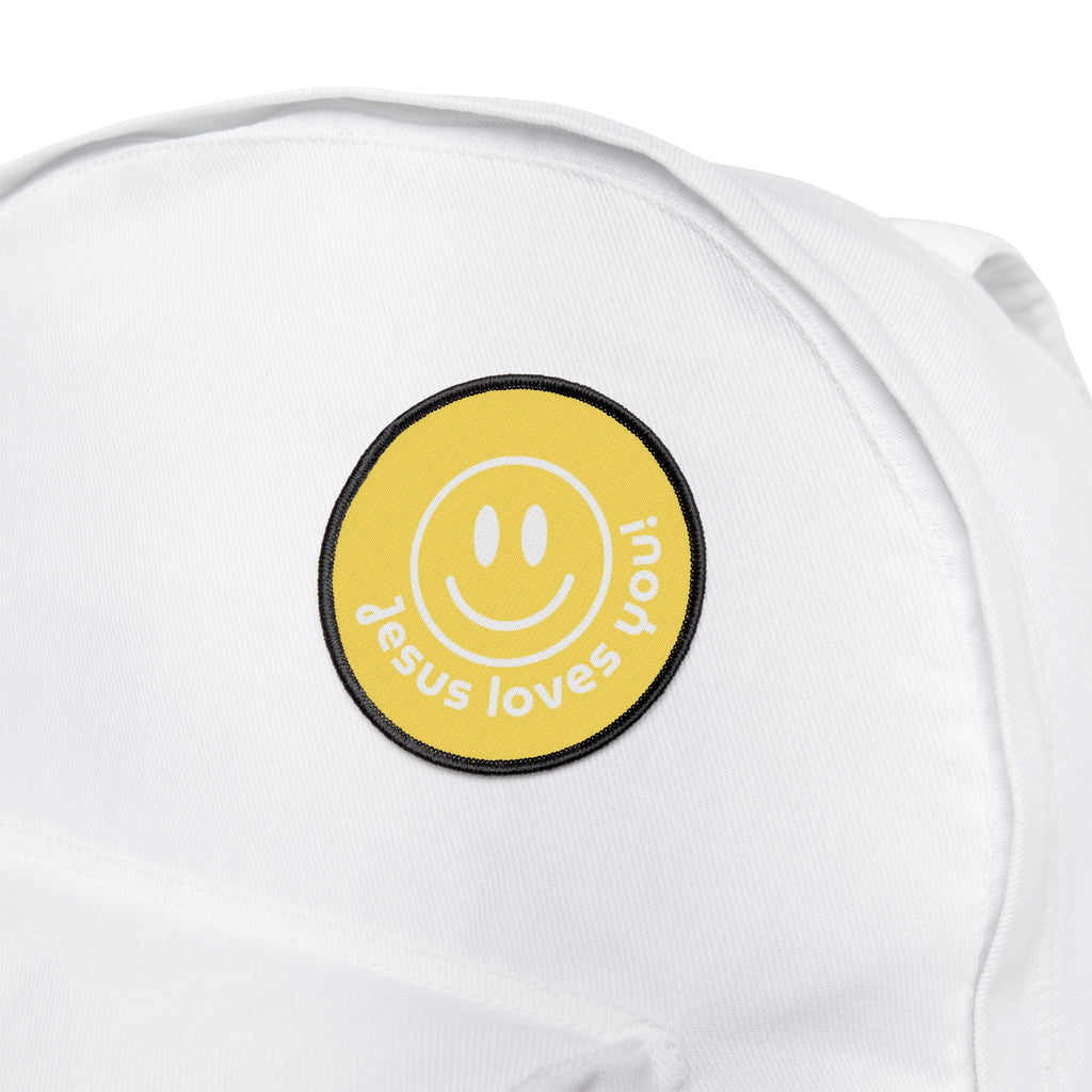 Jesus Loves You Smiley Iron-On Patch