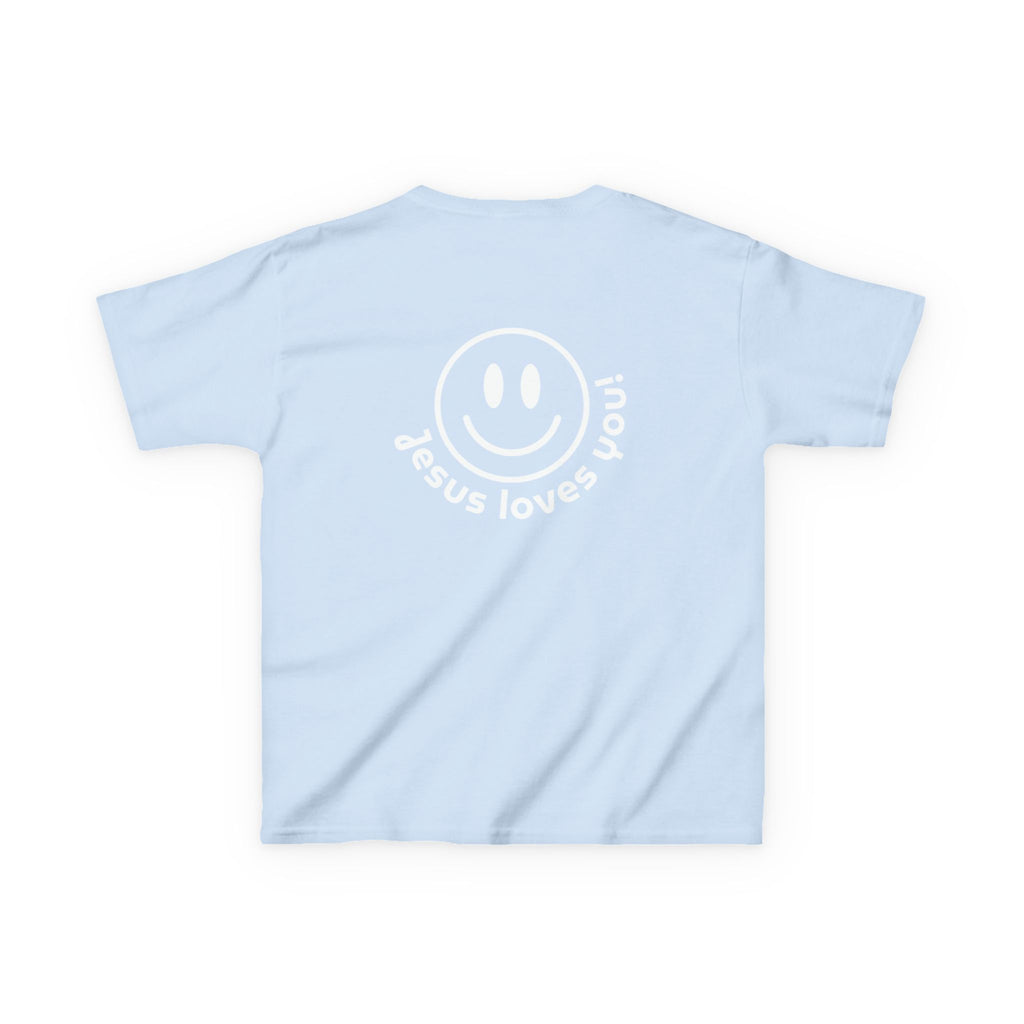 Kids T‑Shirt — "Jesus Loves You" Smiley Tee (Salt Co.)
