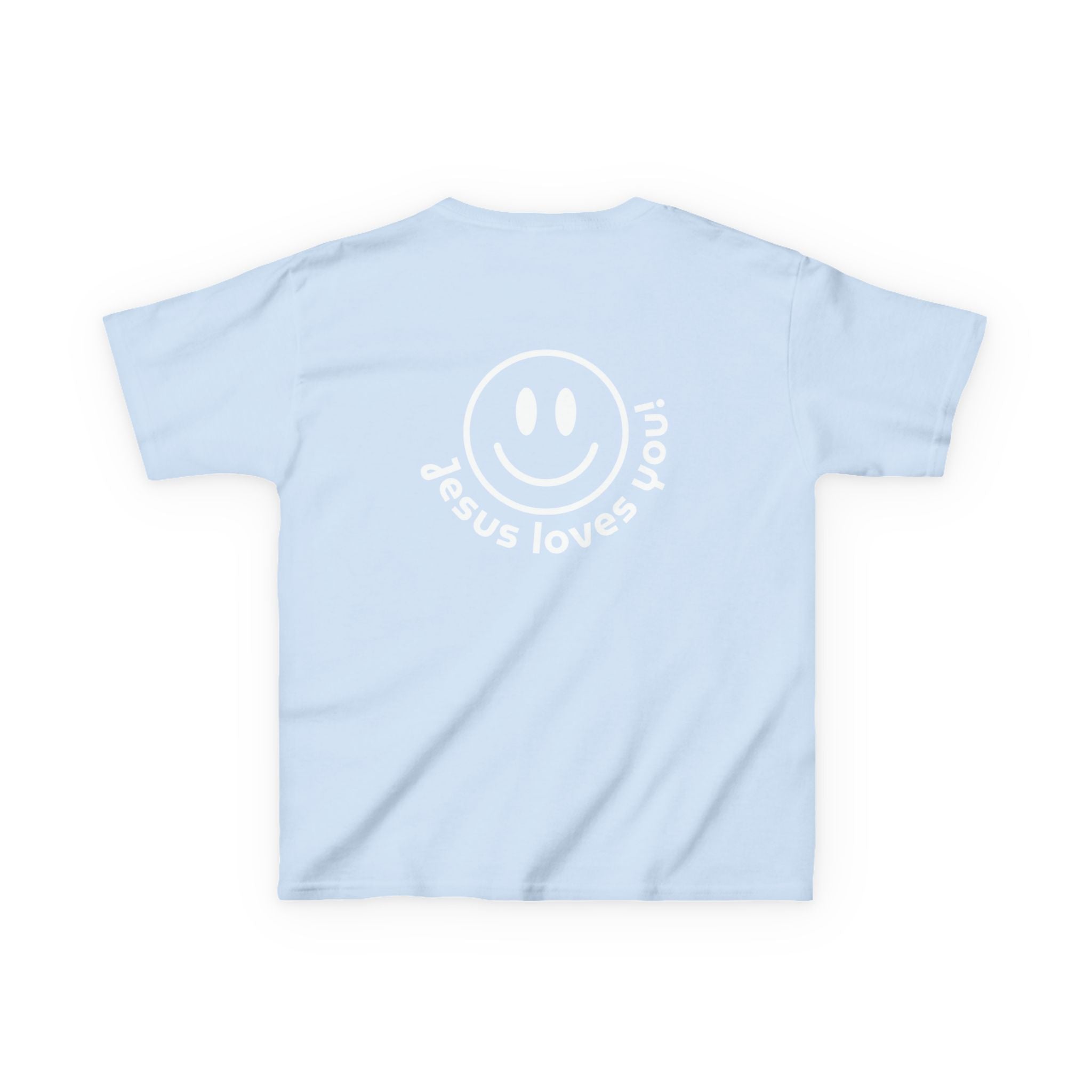 Kids T‑Shirt — "Jesus Loves You" Smiley Tee (Salt Co.)