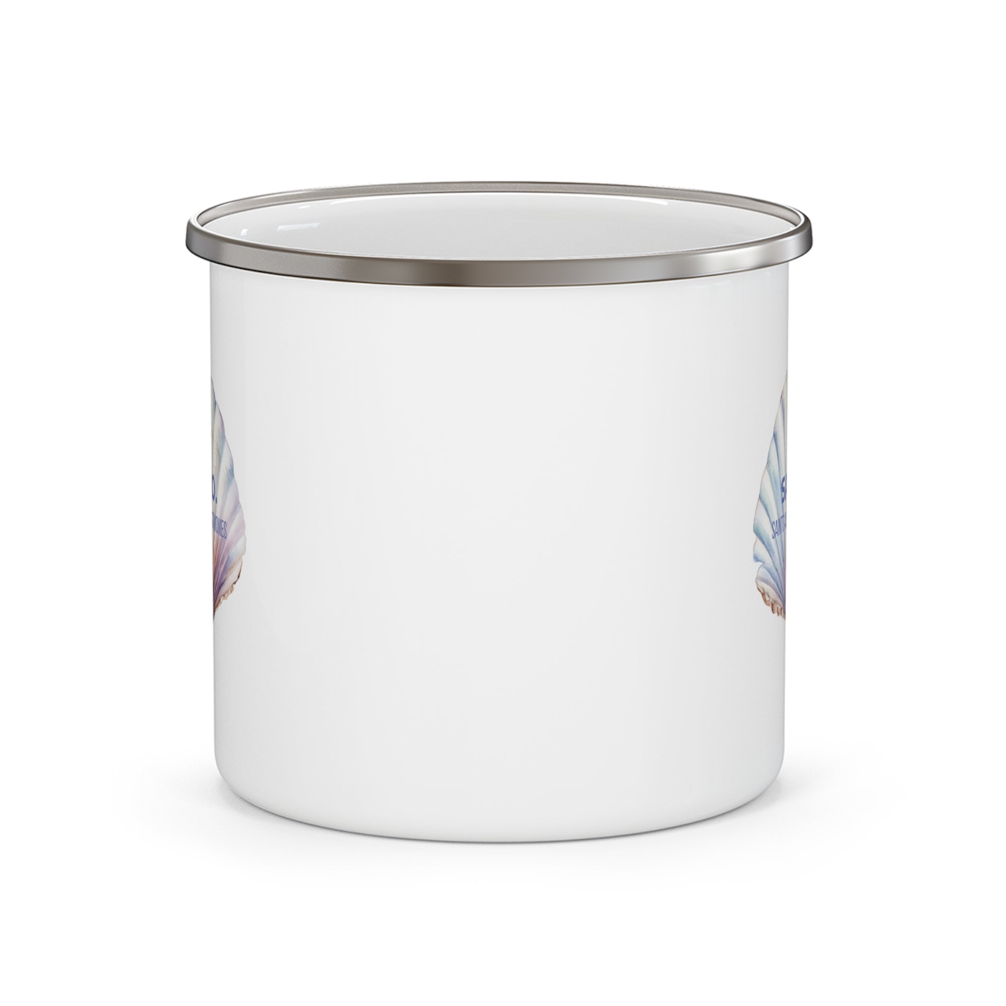 Enamel Camping Mug — Salt Co. Seashell Design | Coastal Coffee & Camping Gift