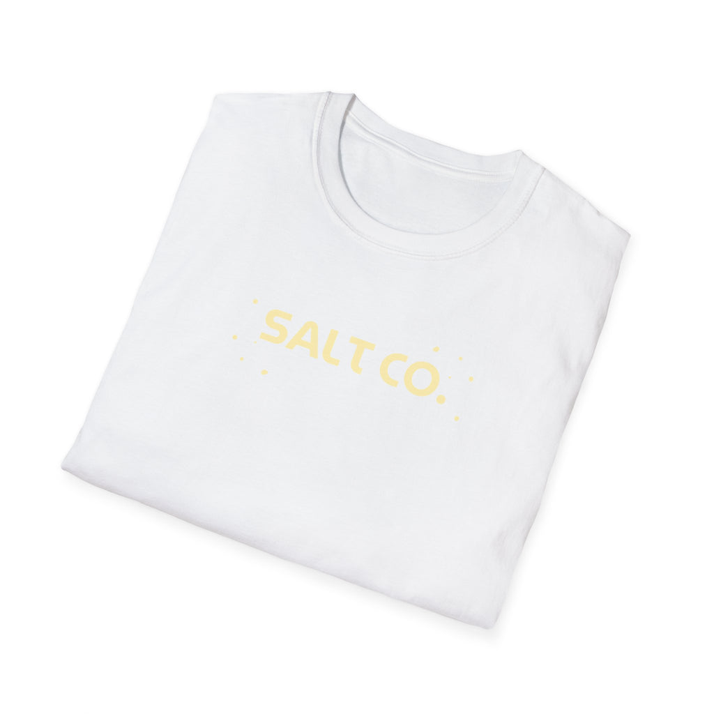 Salty Life Tee — "SALT CO." Minimal Front / Retro Yellow Script Back