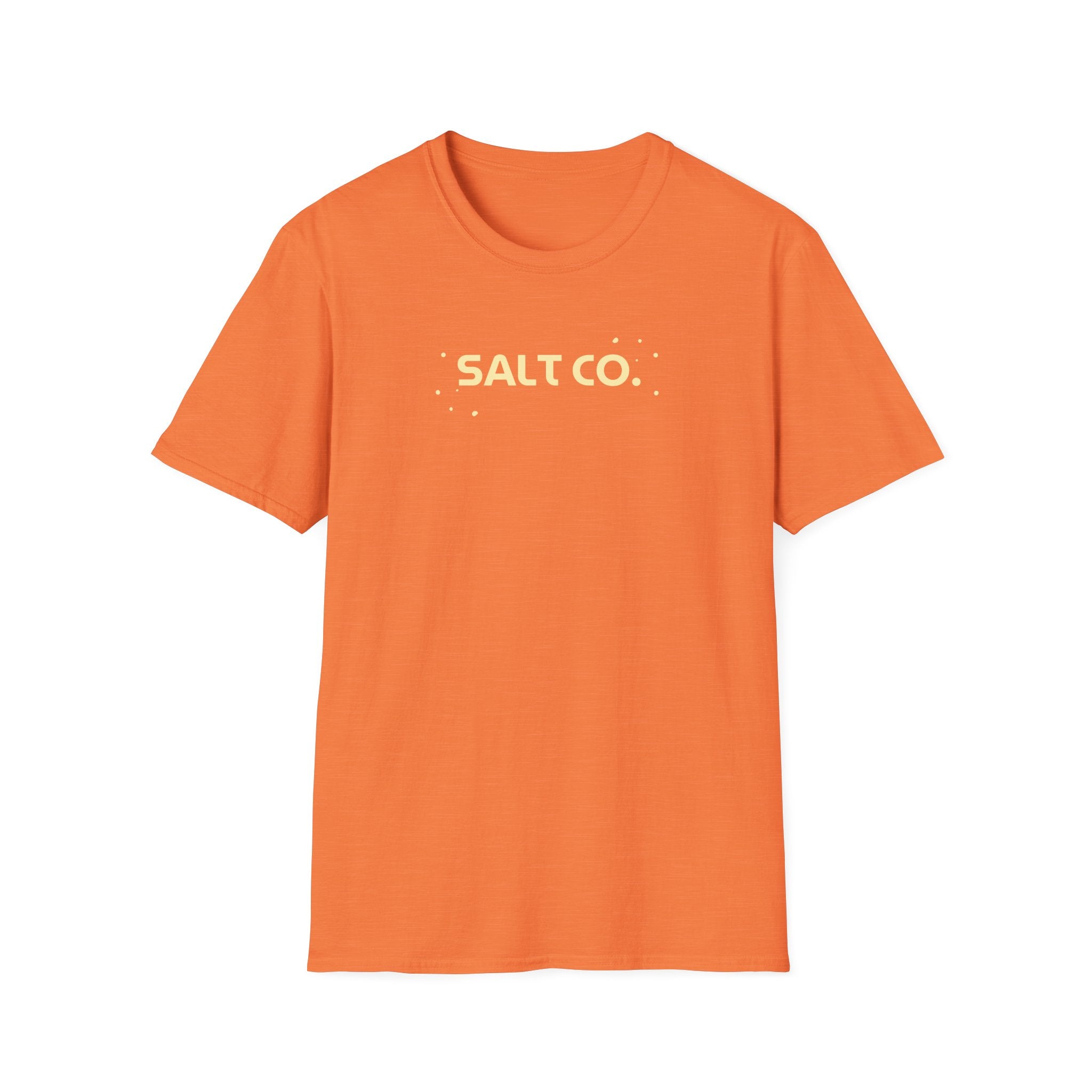 Salty Life Tee — "SALT CO." Minimal Front / Retro Yellow Script Back