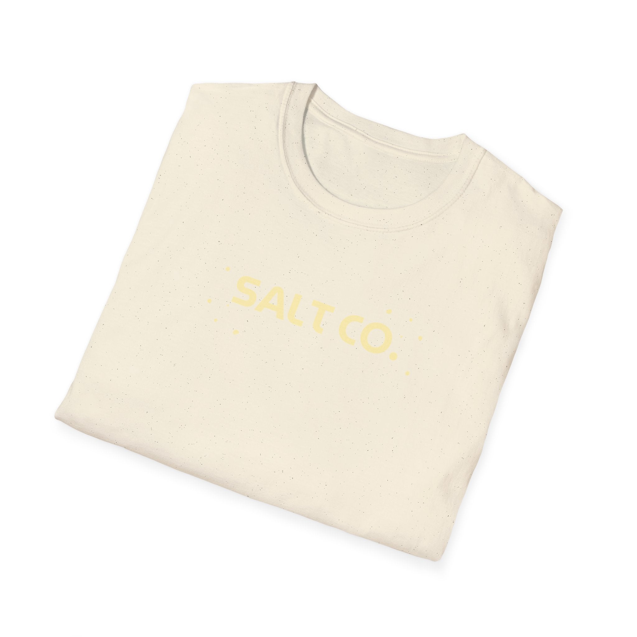 Salty Life Tee — "SALT CO." Minimal Front / Retro Yellow Script Back