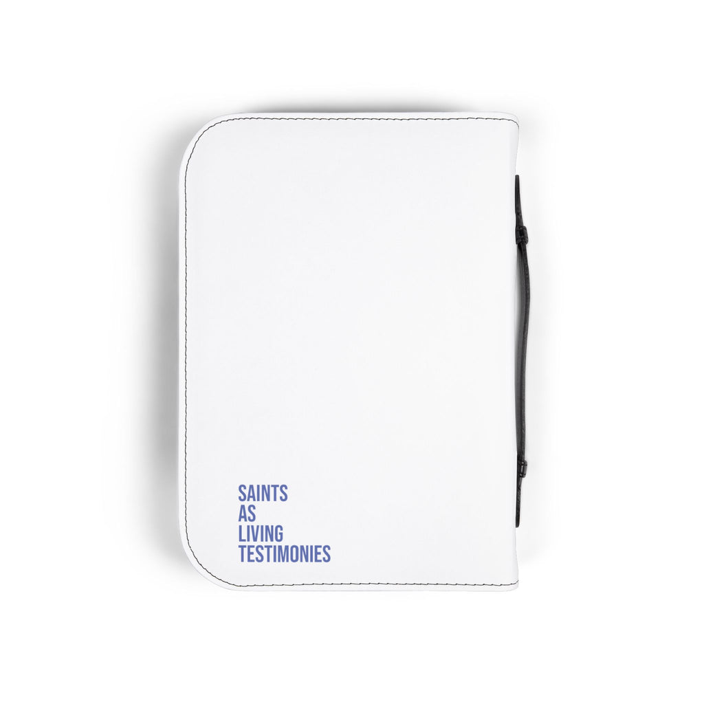 Patchwork Cross Bible Cover — "Saints as Living Testimonies" Zippered Bible Case