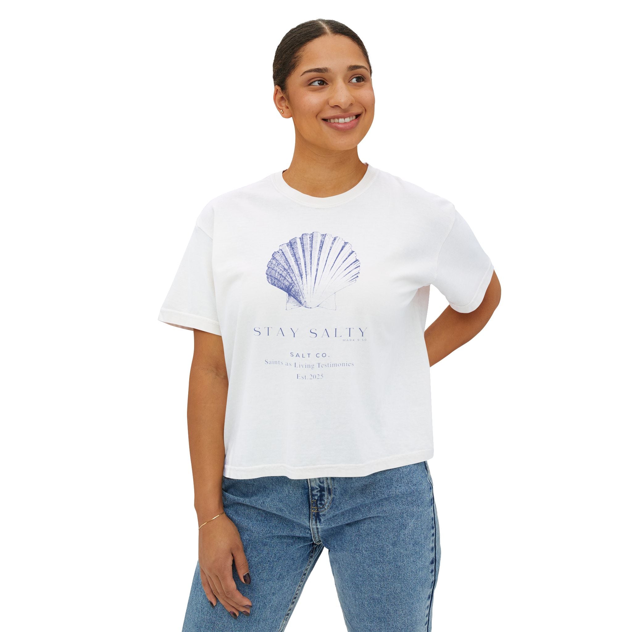 Stay Salty Seashell Women's Boxy Tee