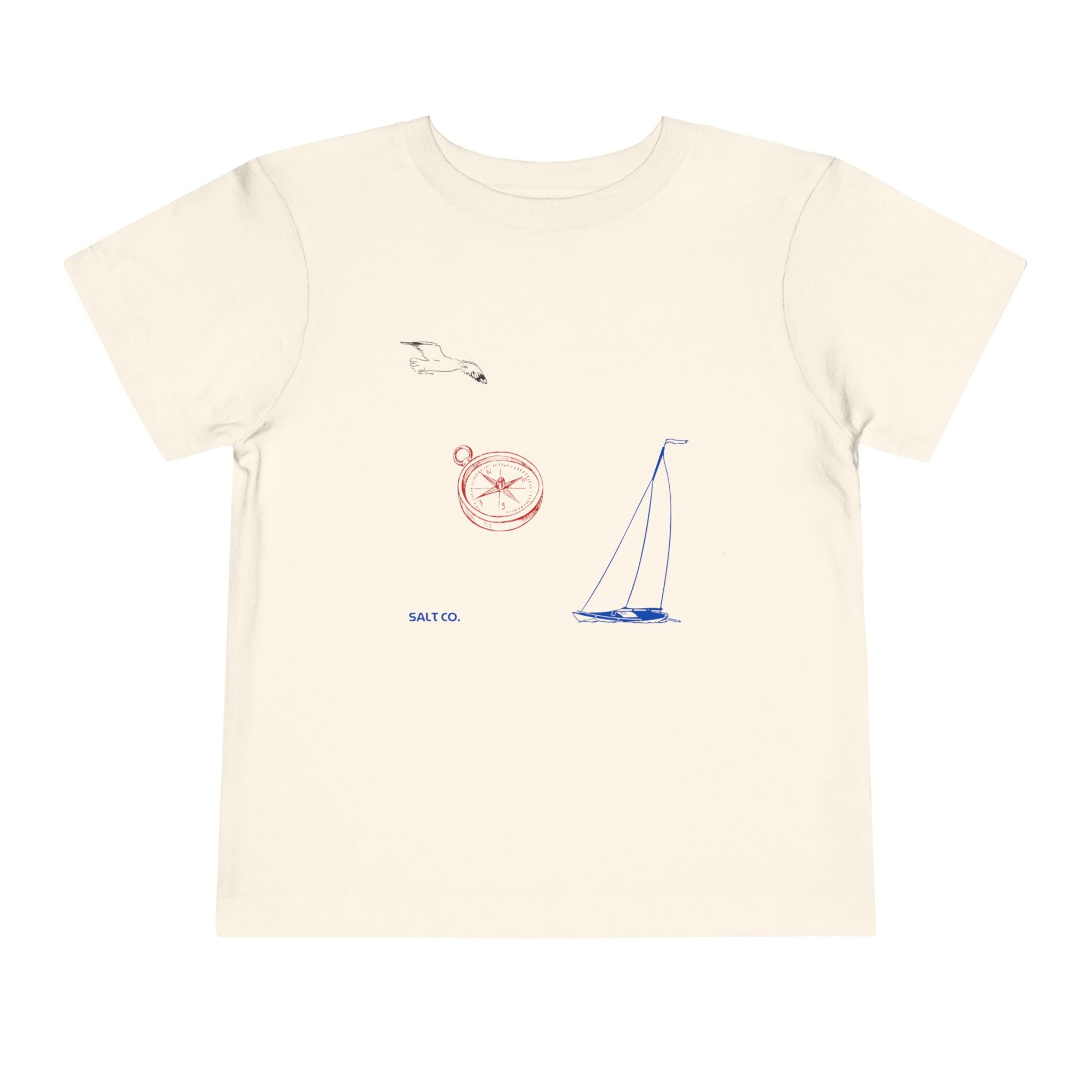 Toddler Tee — Nautical Sailboat & Compass Graphic (“Sail To.”)
