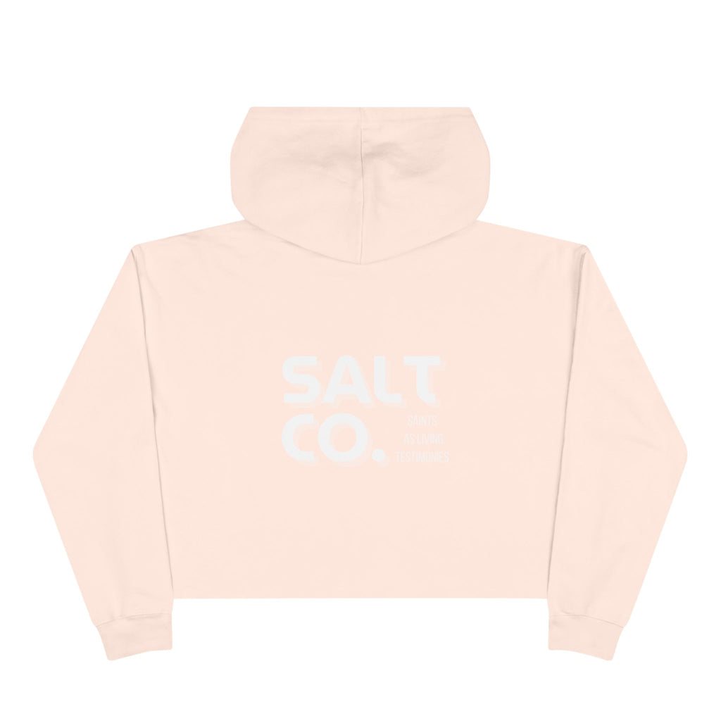 Cropped Hoodie — Minimal 'SALT CO.' Logo Crop Hoodie in Soft Blush