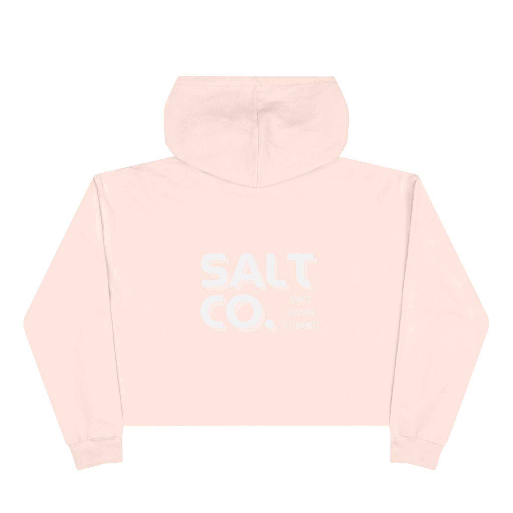 Cropped Hoodie — Minimal 'SALT CO.' Logo Crop Hoodie in Soft Blush
