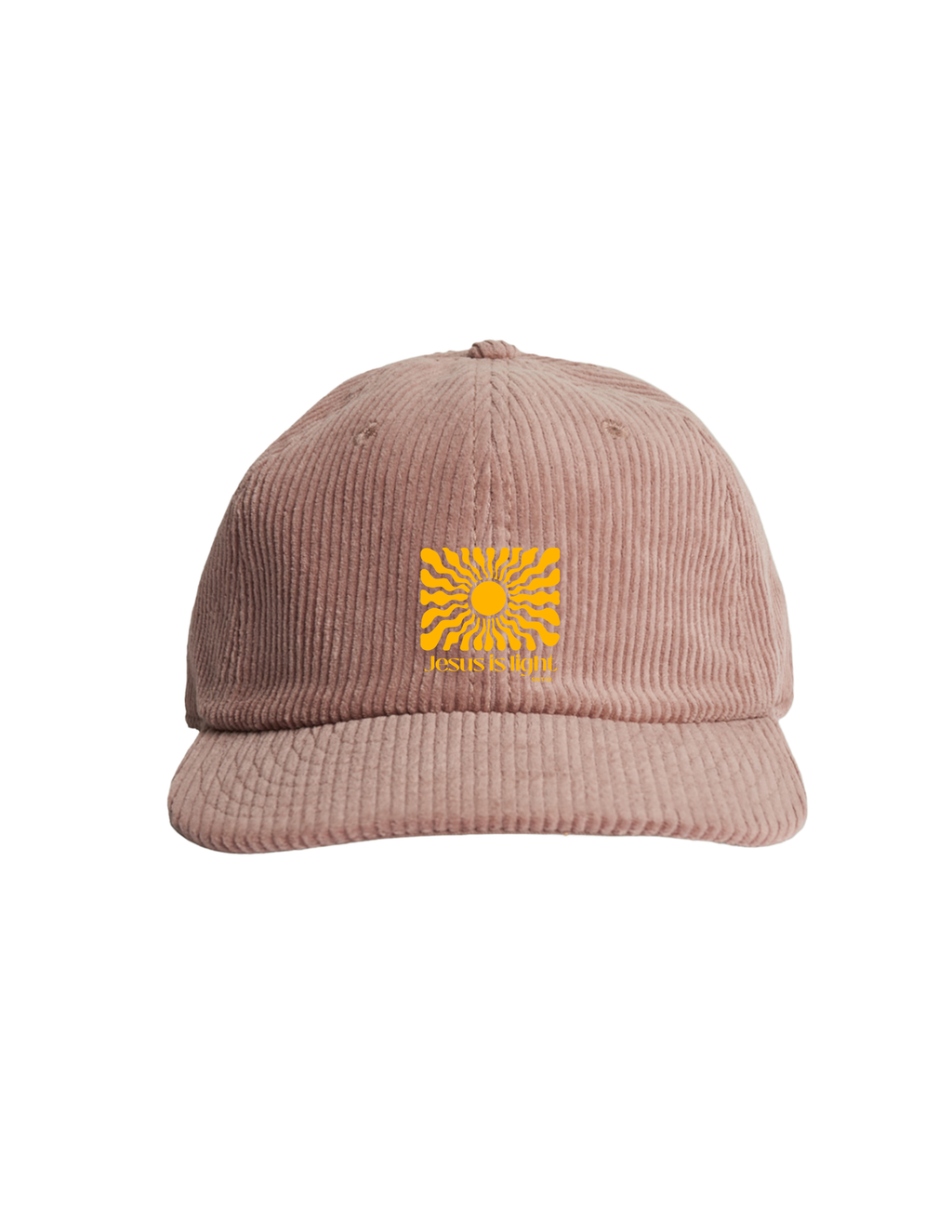 “Jesus Is Light” Embroidered Corduroy Cap