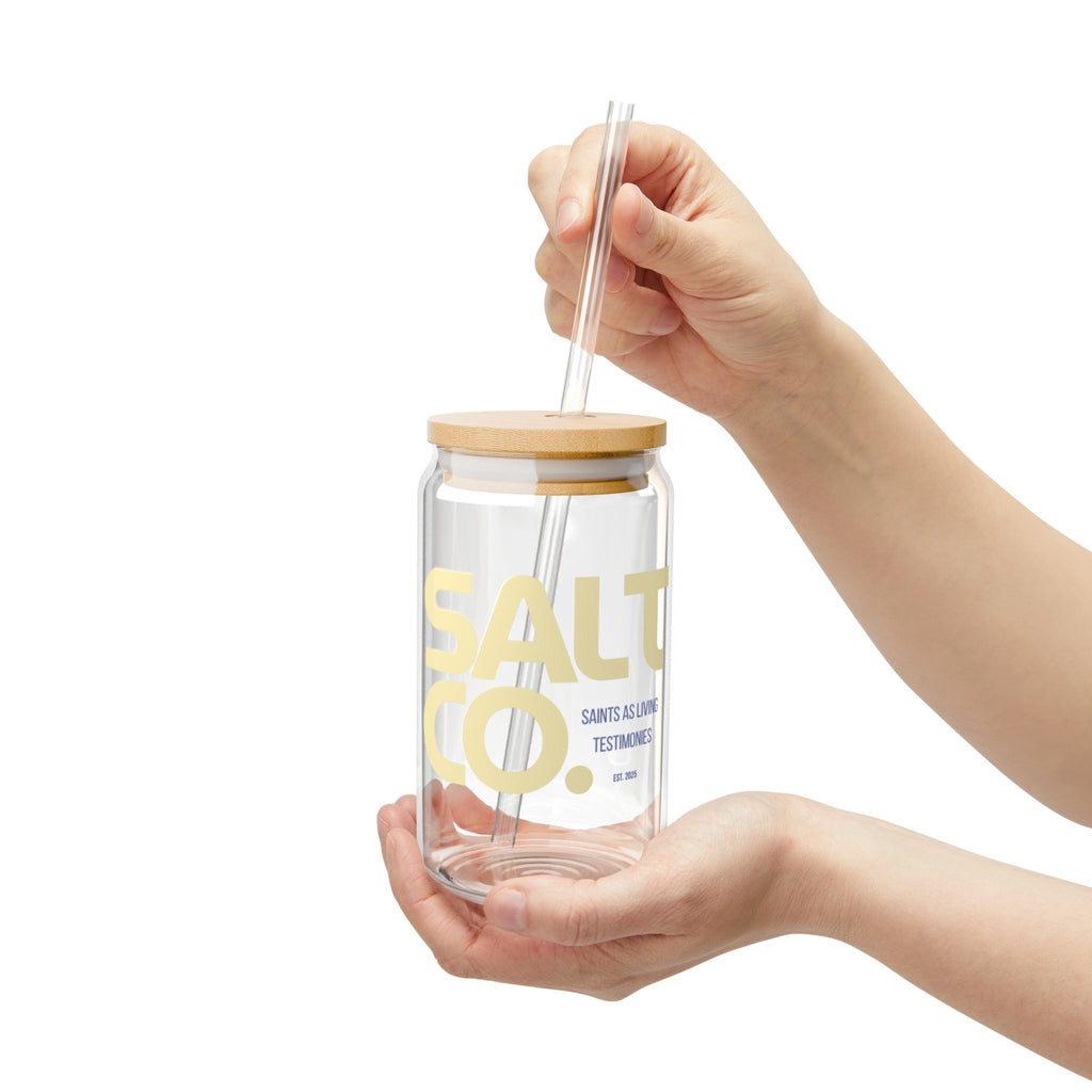 Salt Co. 16oz Bamboo Lid Sipper Glass with Straw