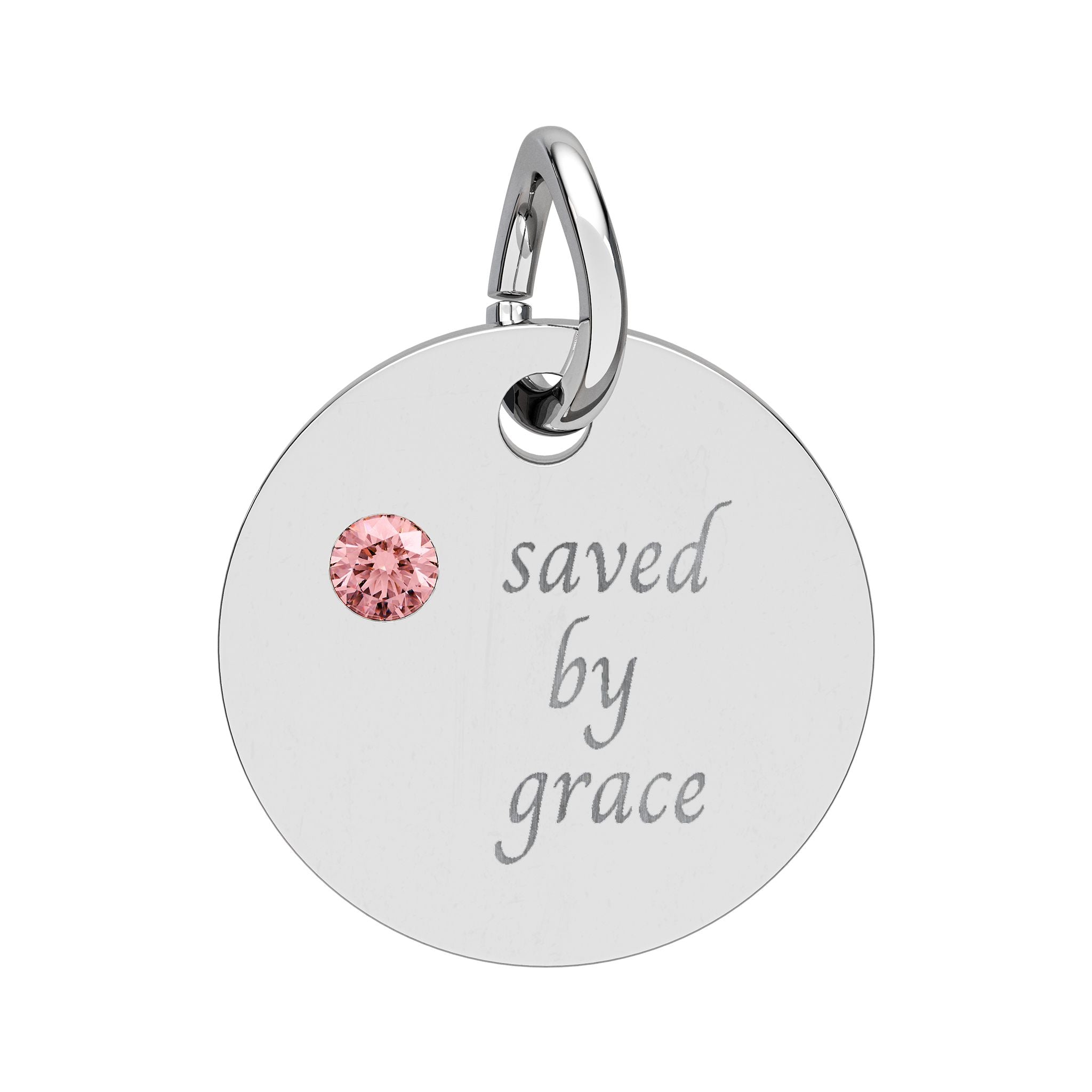 Birthstone — "saved by grace" Pendant