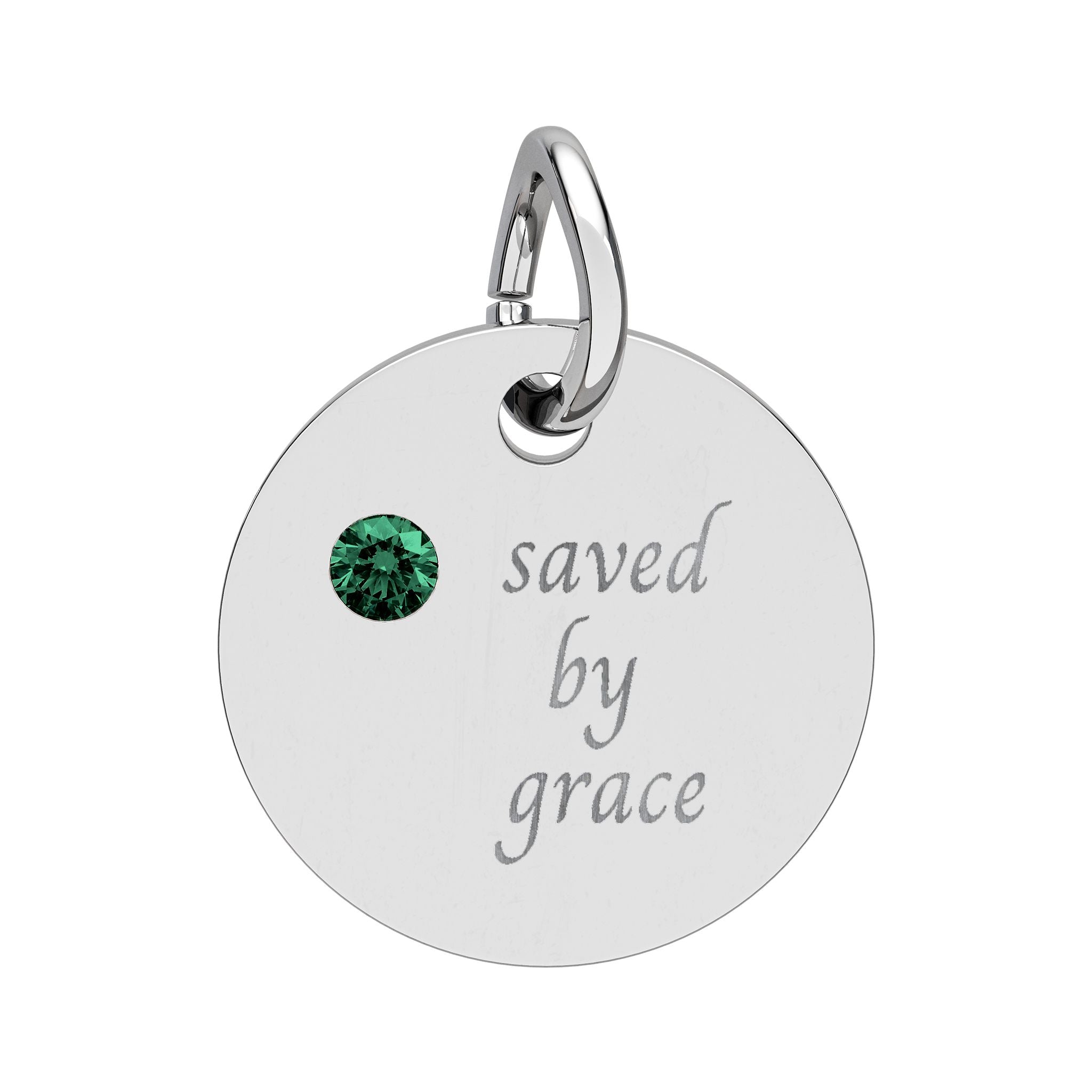 Birthstone — "saved by grace" Pendant