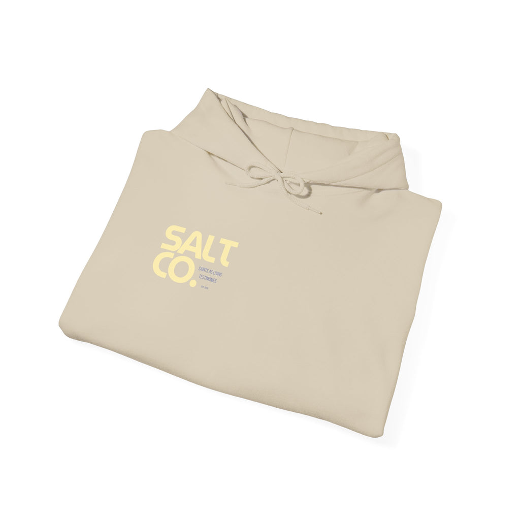 Salt Co. Minimal Logo Hoodie — Coastal-Inspired Neutral Pullover
