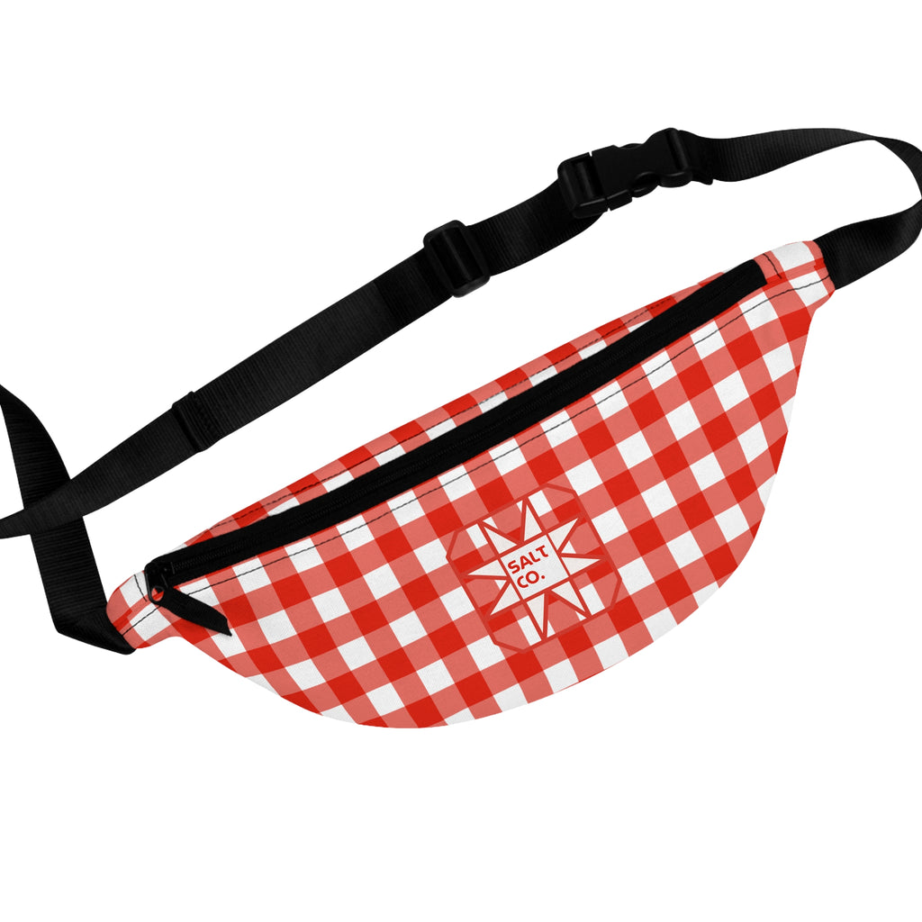 Red Gingham Fanny Pack — Picnic-Style Waist Bag