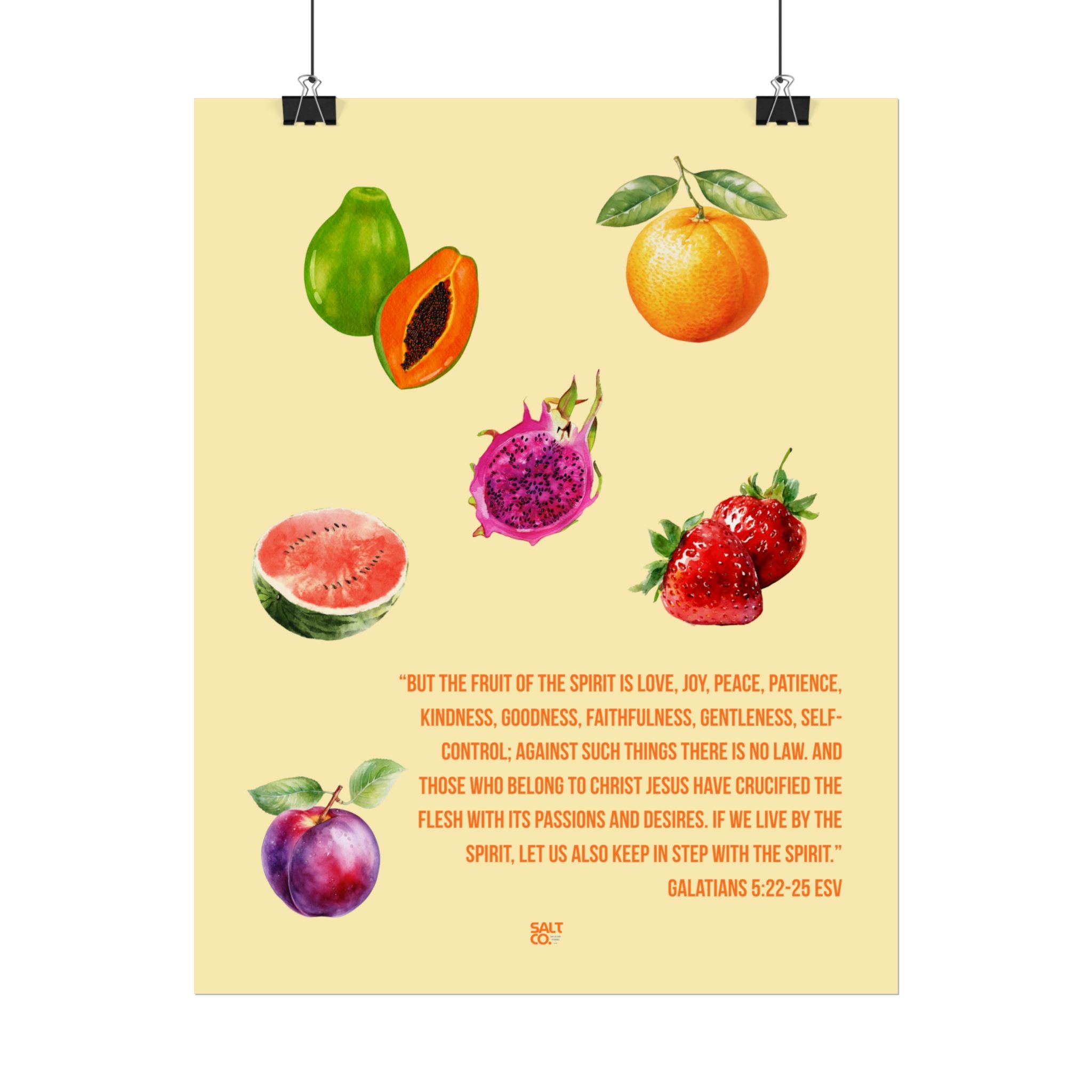 Fruit of the Spirit Poster — Galatians 5:22-23 Inspirational Wall Art