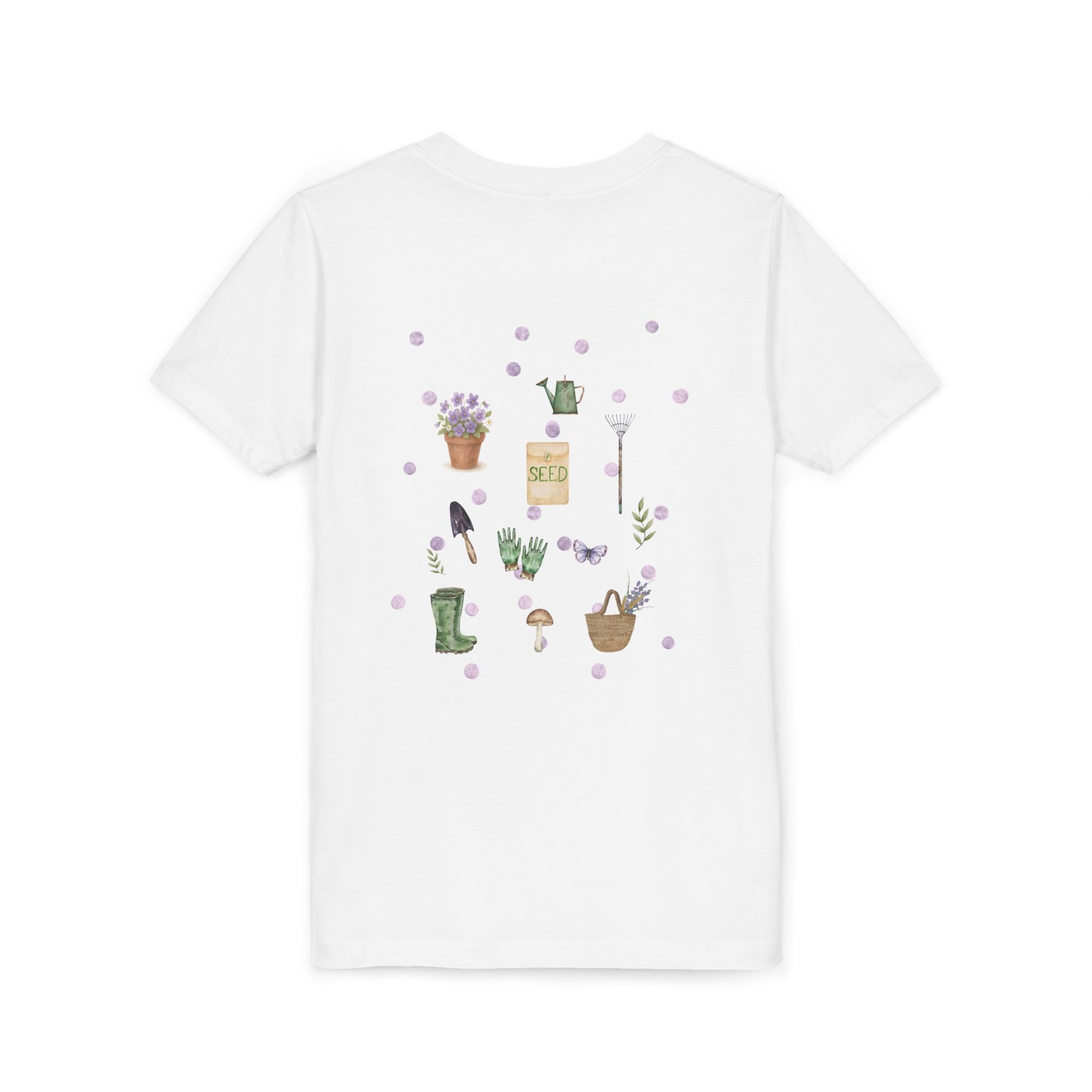 Girls Gardening Tee – 'Bloom & Grow' Floral Garden Tools Youth Shirt
