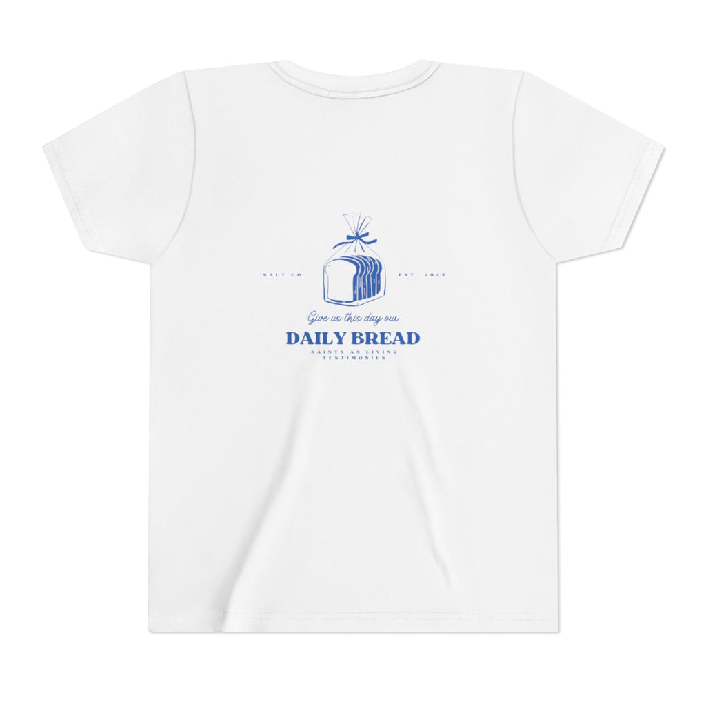 Youth Tee - "Daily Bread" Blue Toast Graphic Kids T-Shirt