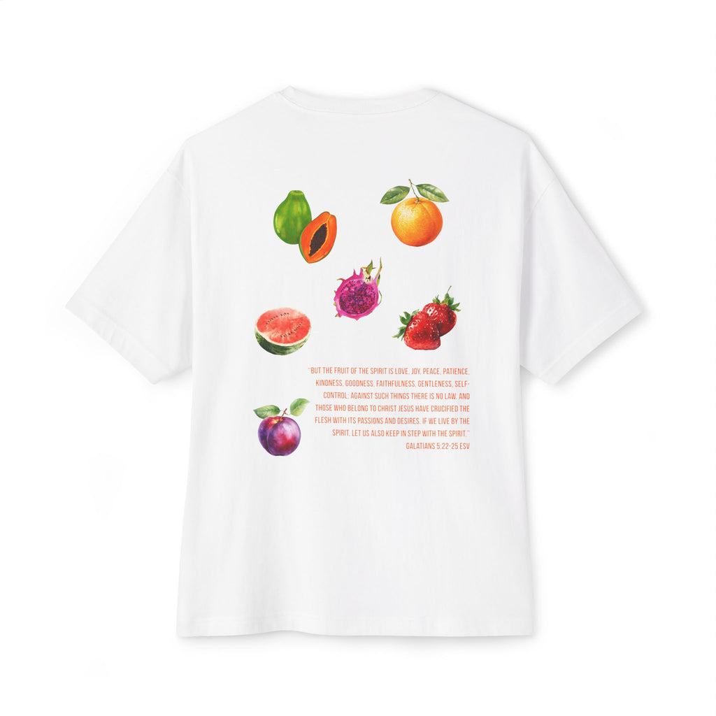Boxy Tee — Tropical Fruit Print 'Salt Co.' Graphic T-Shirt
