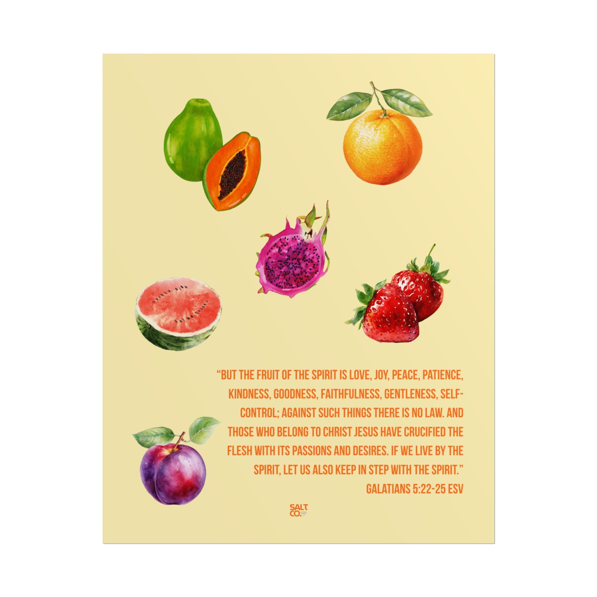 Fruit of the Spirit Poster — Galatians 5:22-23 Inspirational Wall Art