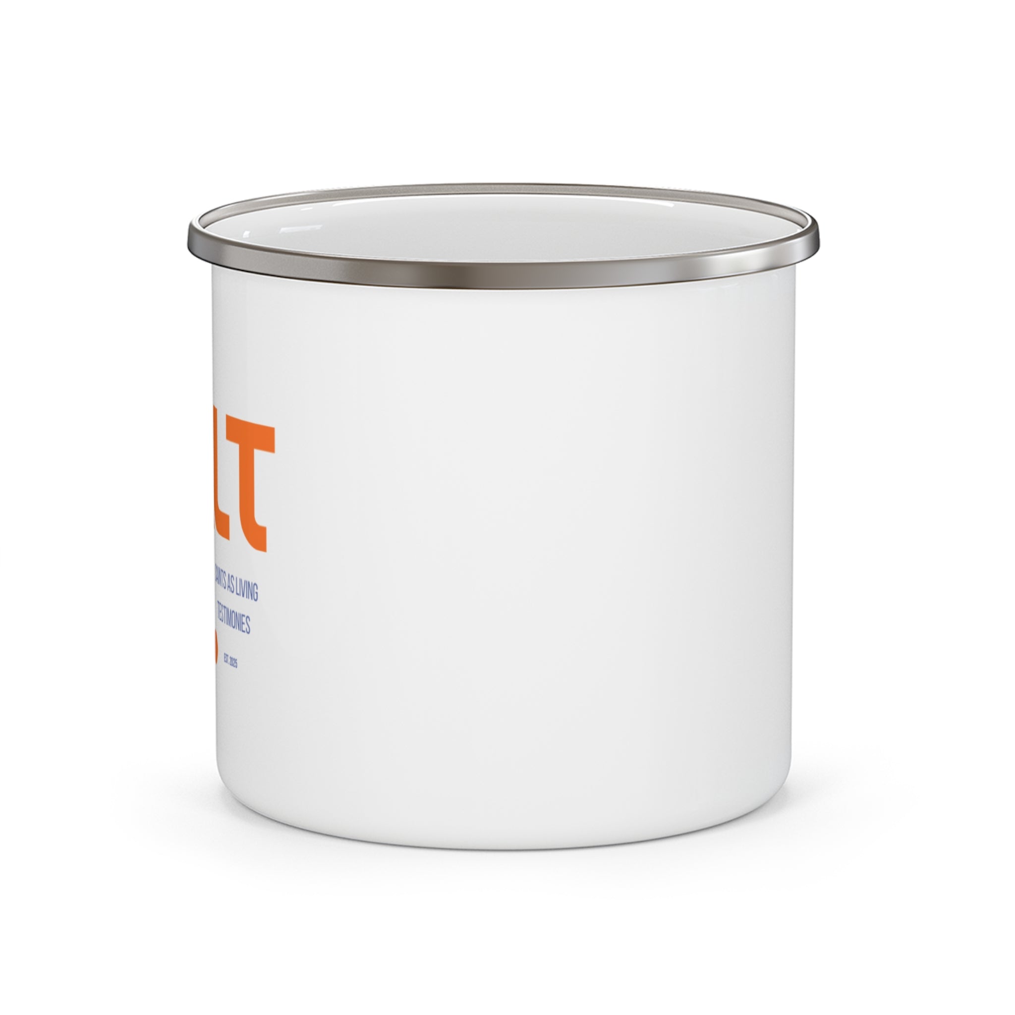 Enamel Camping Mug — Retro Outdoor Adventure Campfire Coffee Cup