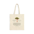 Bloom & Rejoice Canvas Tote Bag — Floral Scripture Quote Market Bag