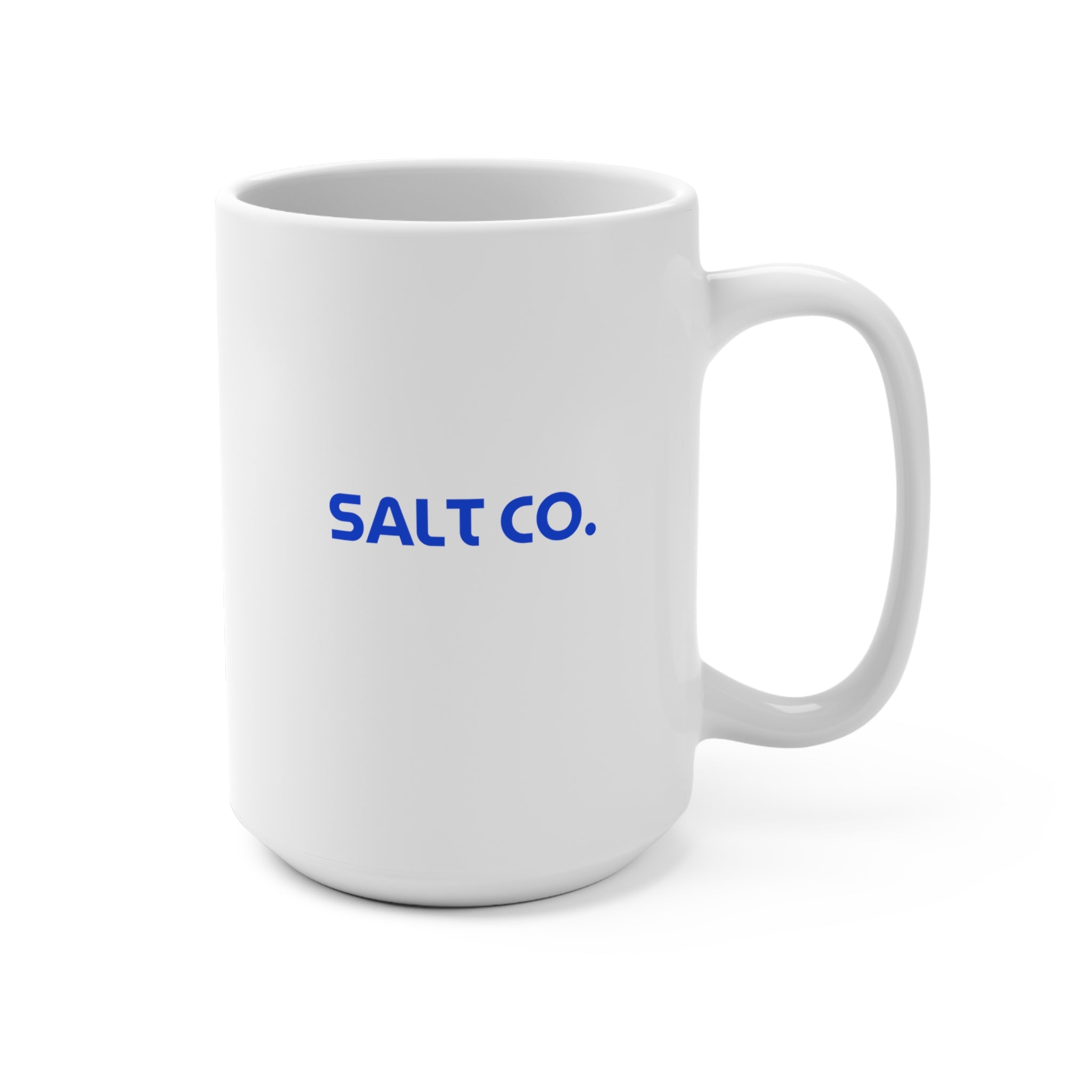 Salt Co. 15oz Ceramic Mug — Retro Blue Logo Coffee Cup