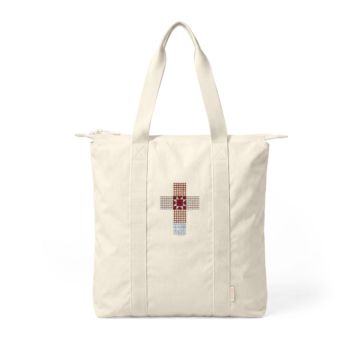 Patchwork Cross Embroidered Tote Bag