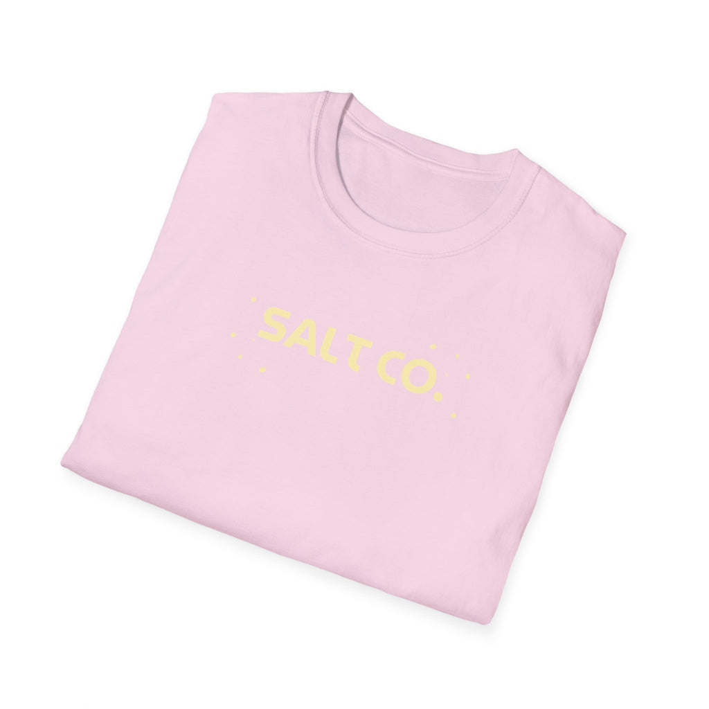 Salty Life Tee — "SALT CO." Minimal Front / Retro Yellow Script Back