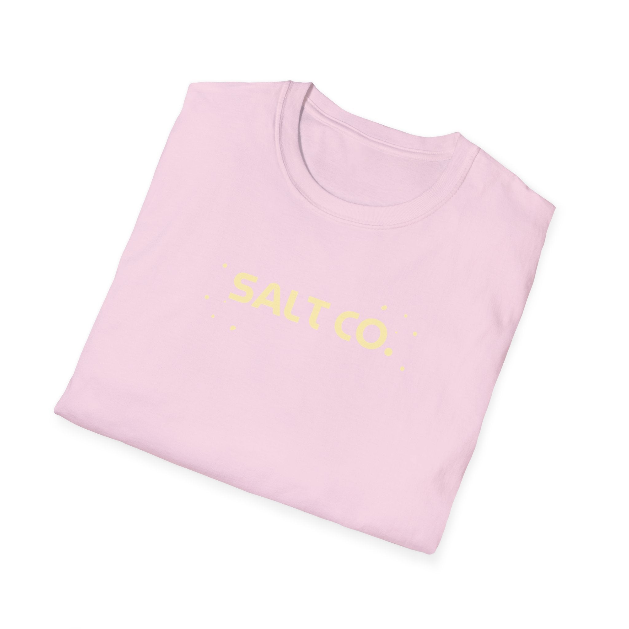 Salty Life Tee — "SALT CO." Minimal Front / Retro Yellow Script Back