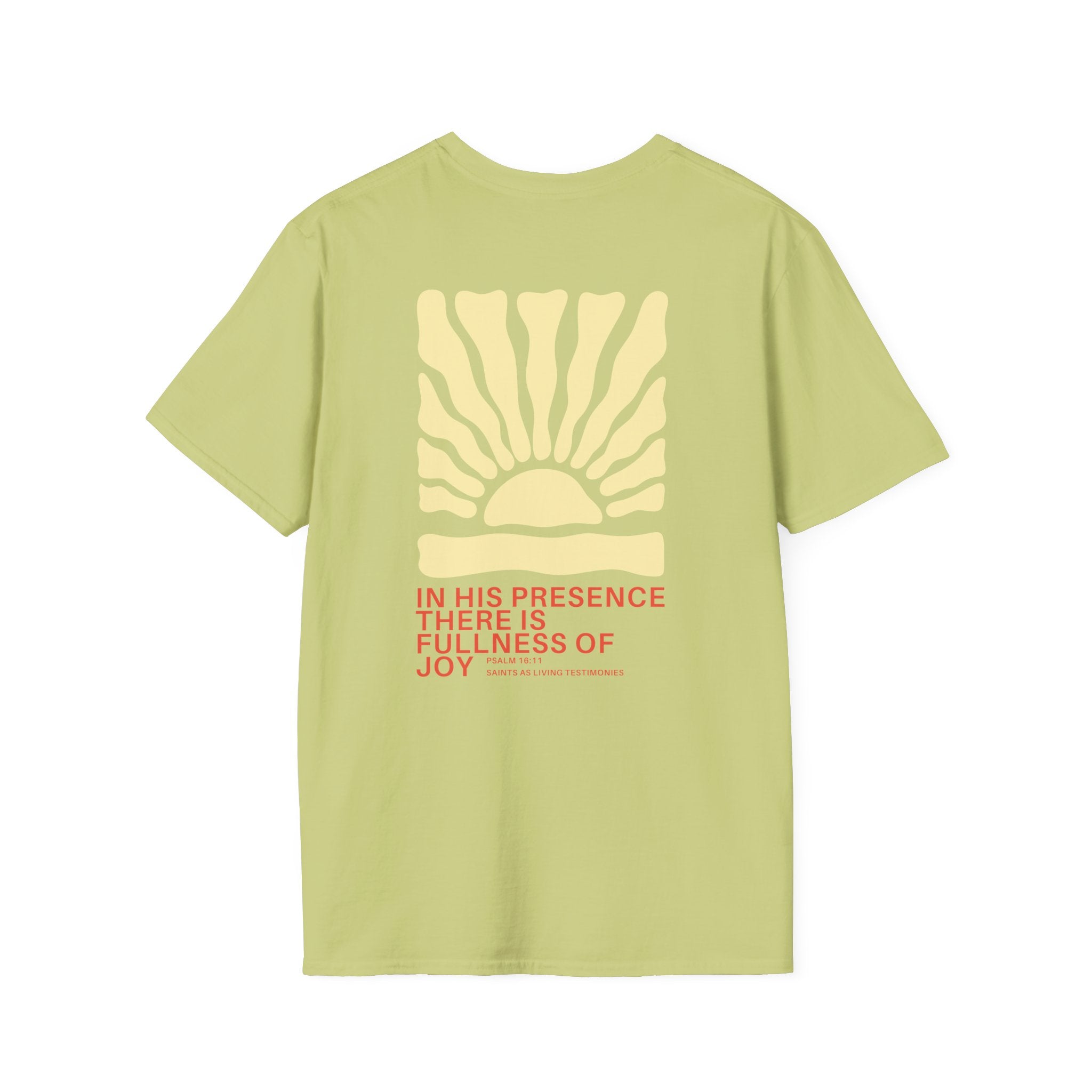 Christian Sunburst T-Shirt — “In His Presence There Is Fullness of Joy” Graphic Tee