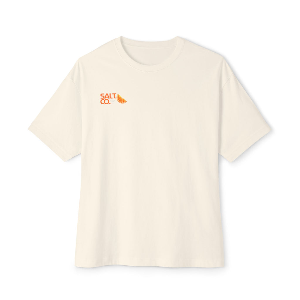Boxy Tee — Tropical Fruit Print 'Salt Co.' Graphic T-Shirt