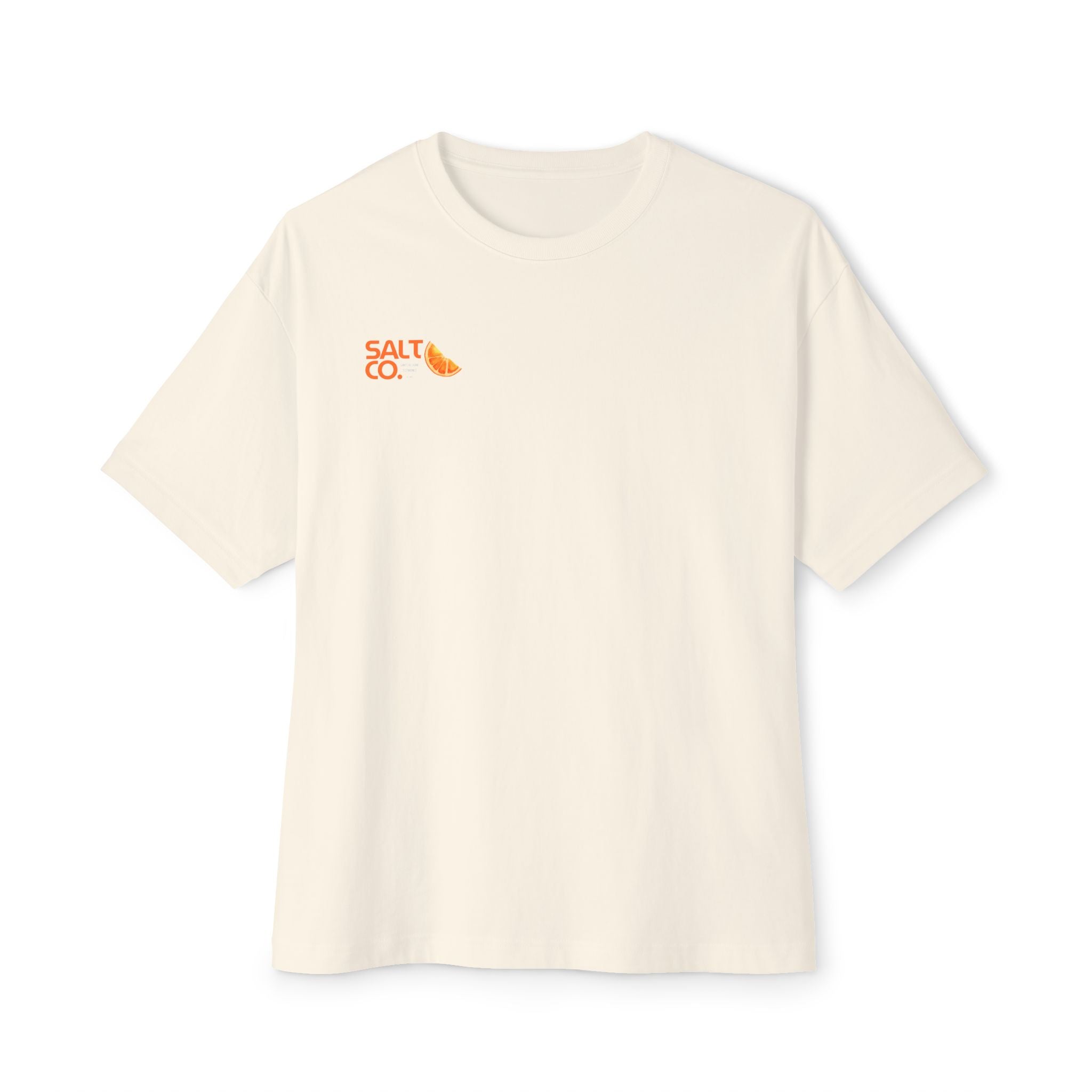Boxy Tee — Tropical Fruit Print 'Salt Co.' Graphic T-Shirt