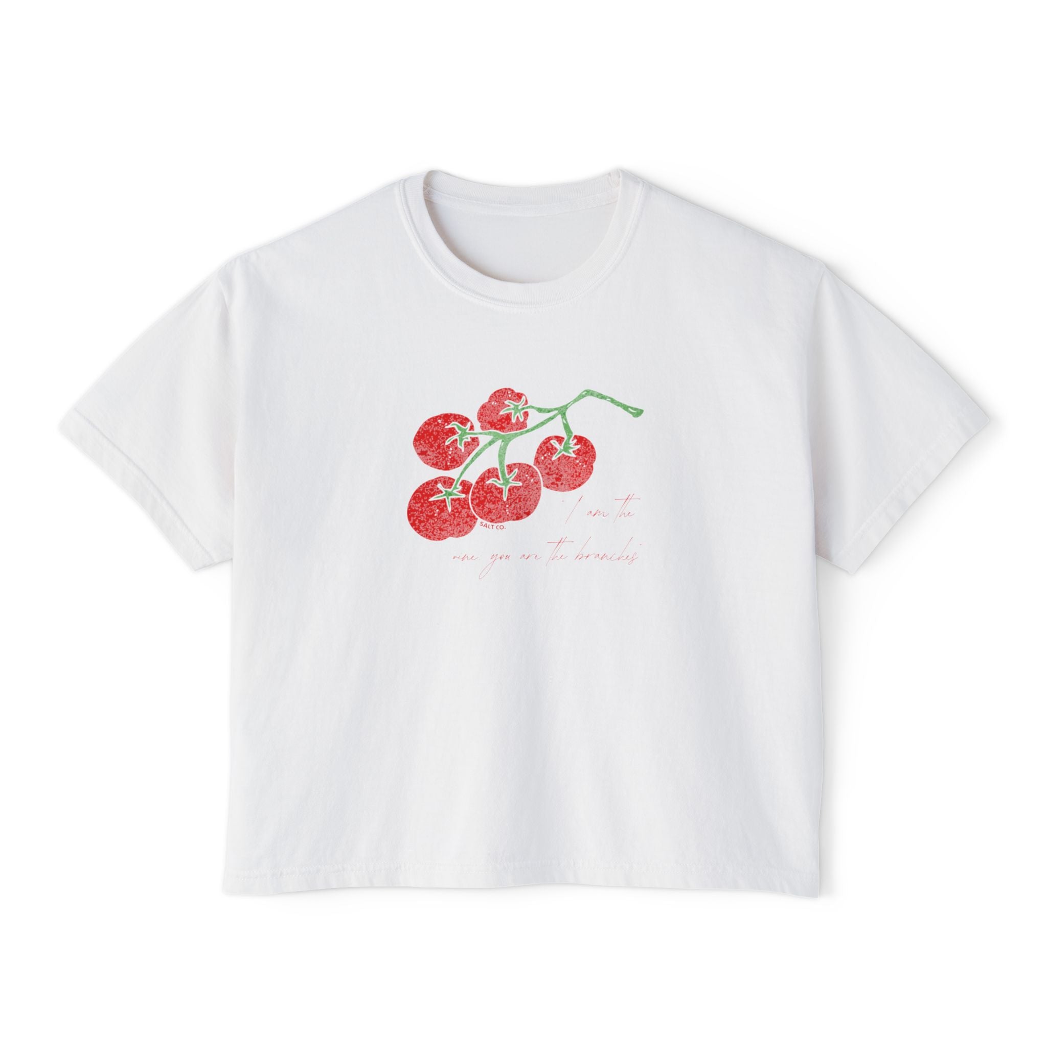 Tomato "I am the vine" Boxy Tee — Vintage Women's Crop T-Shirt