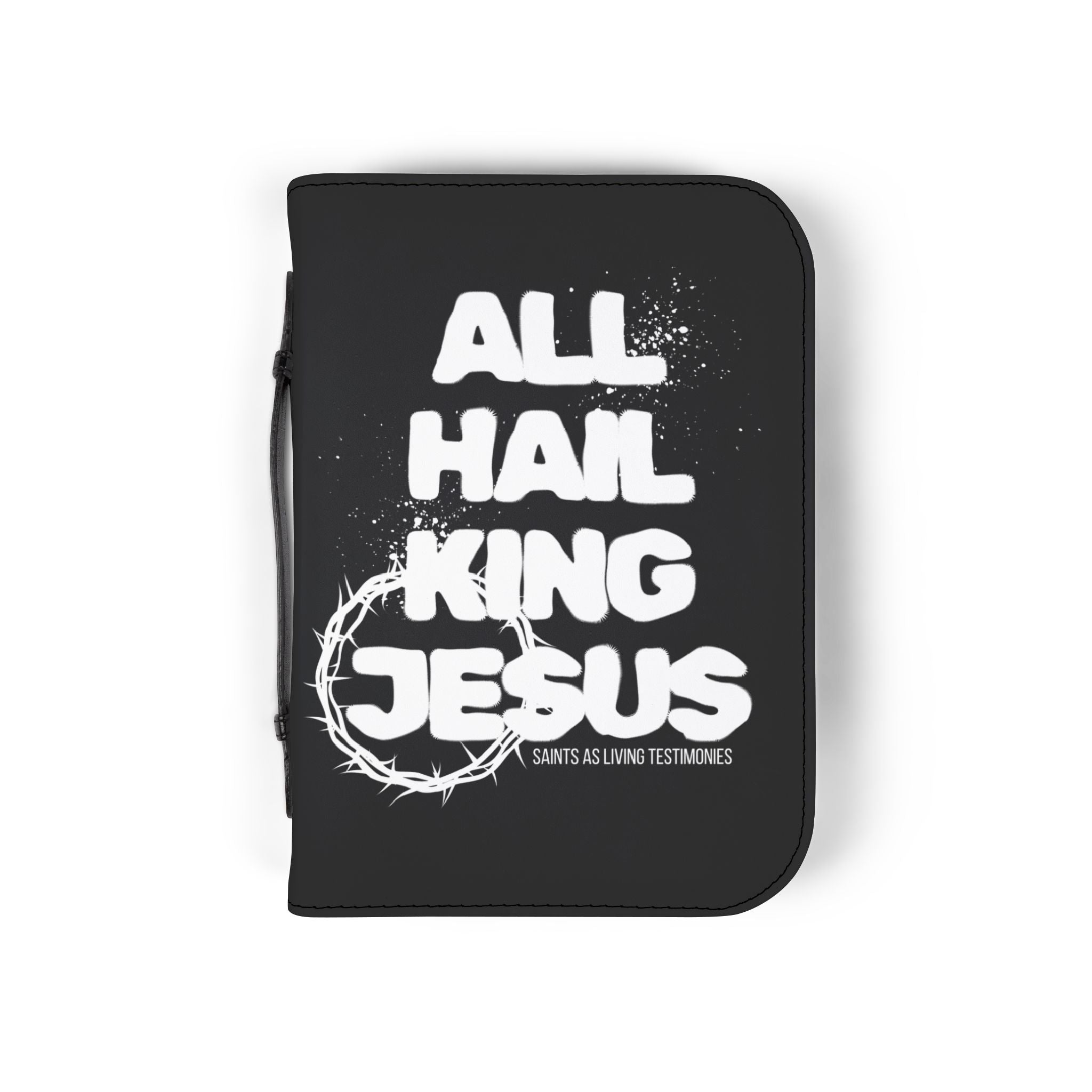 Bible Cover — "All Hail King Jesus" Zippered Bible Case, Christian Worship Gift