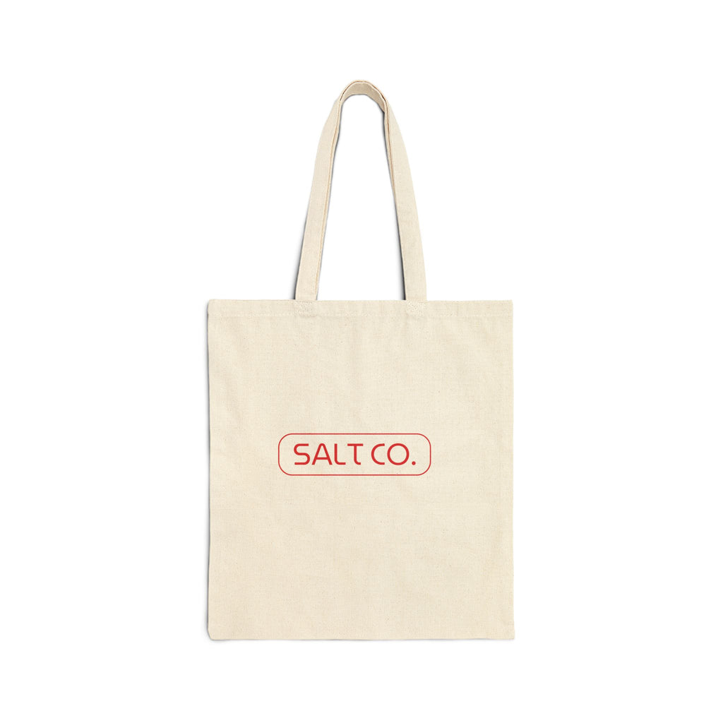 Strawberry Botanical Canvas Tote Bag — "Salt Co." Market Shopper