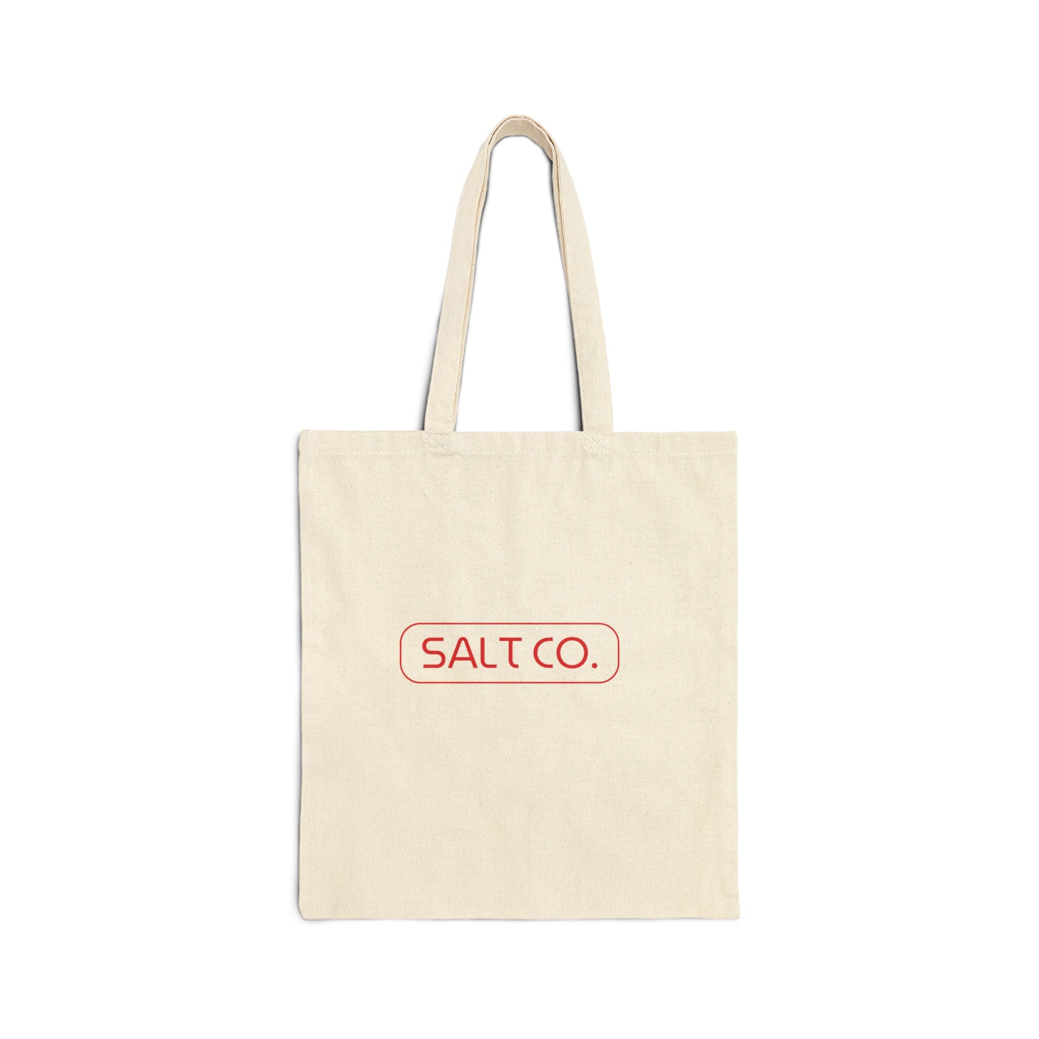 Strawberry Botanical Canvas Tote Bag — "Salt Co." Market Shopper