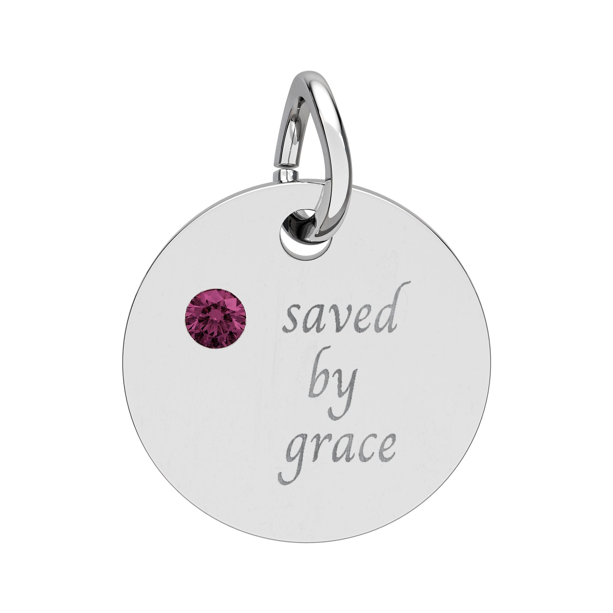 Birthstone — "saved by grace" Pendant