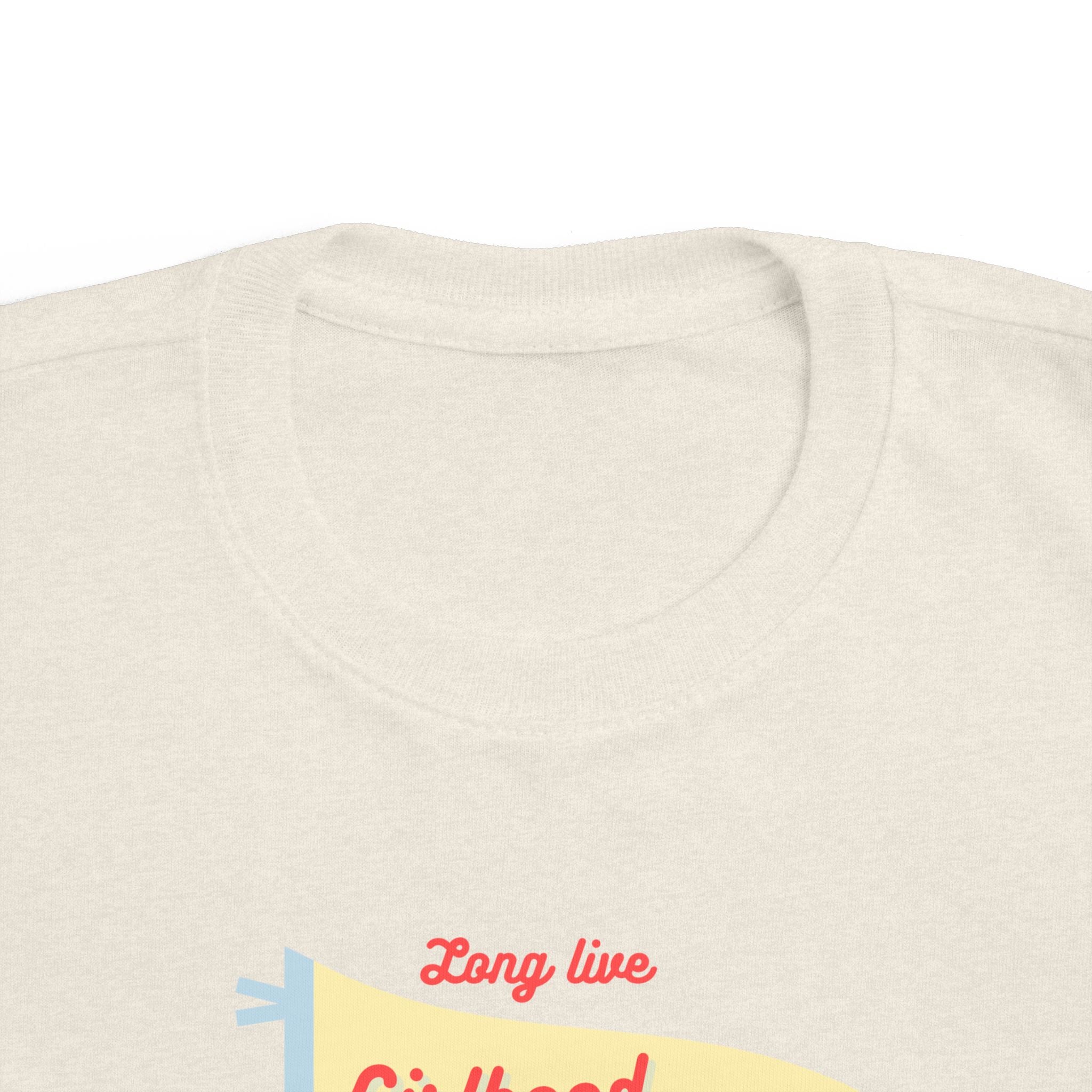 Toddler Tee "Girlhood" Pennant — Cute Retro Kids Shirt