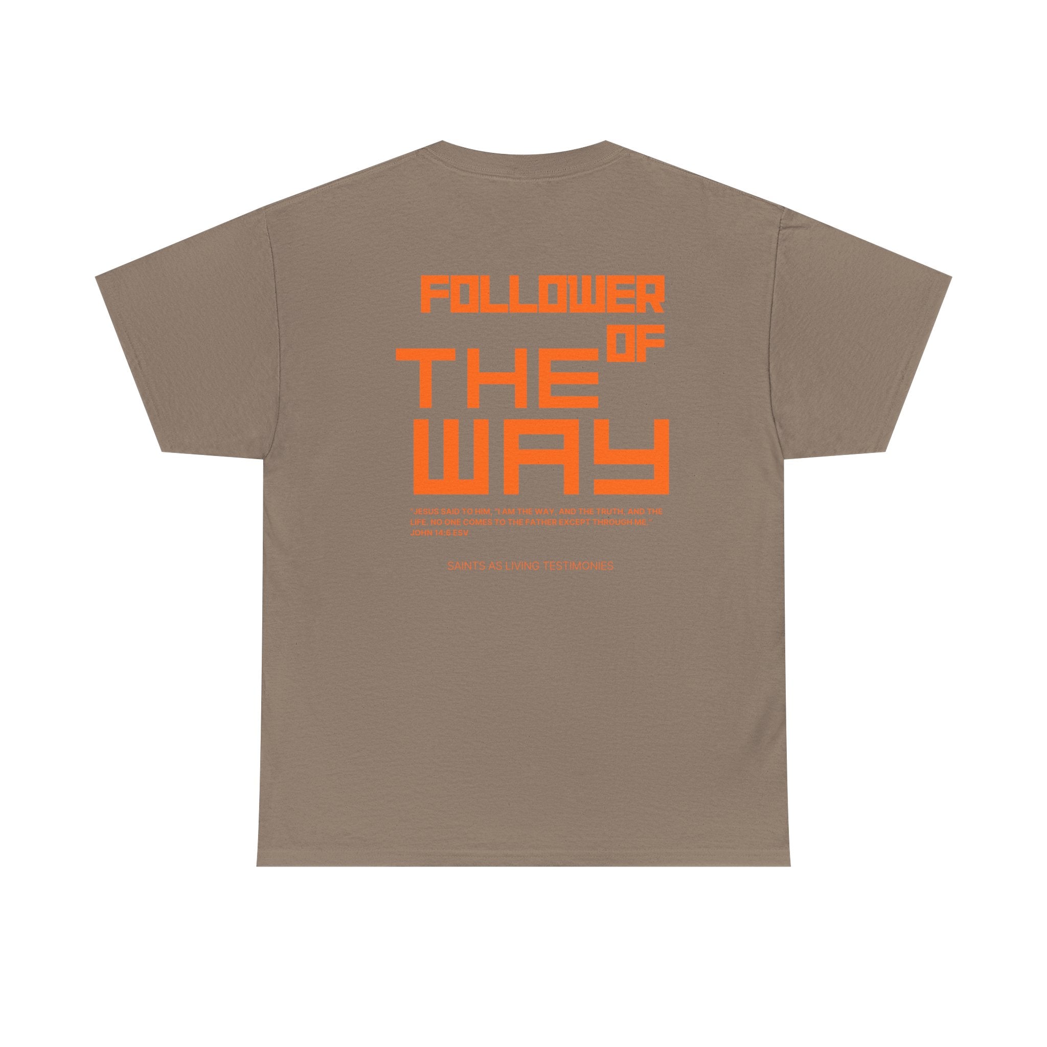 Follower of the Way T‑Shirt — Bold Orange Graphic Tee
