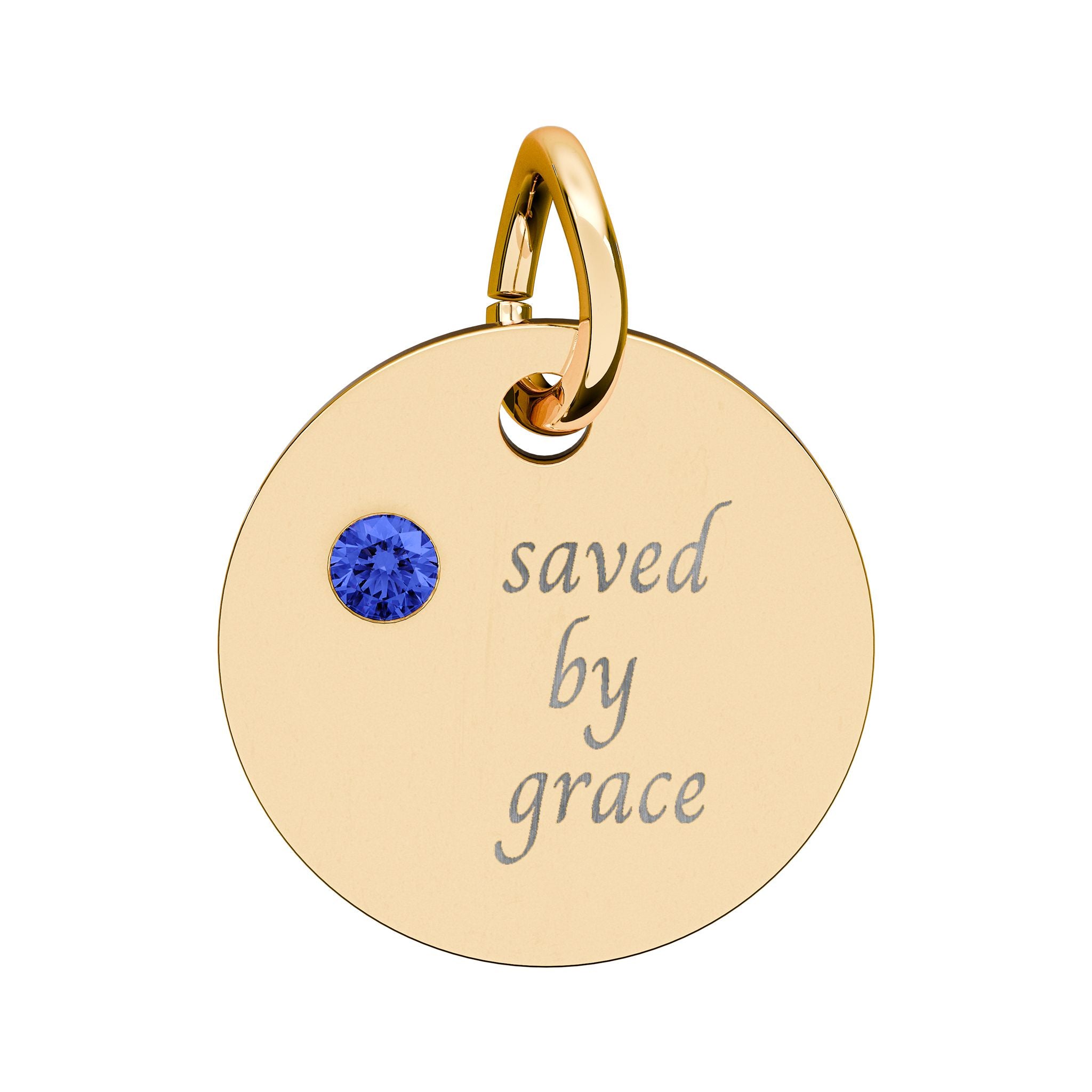 Birthstone — "saved by grace" Pendant